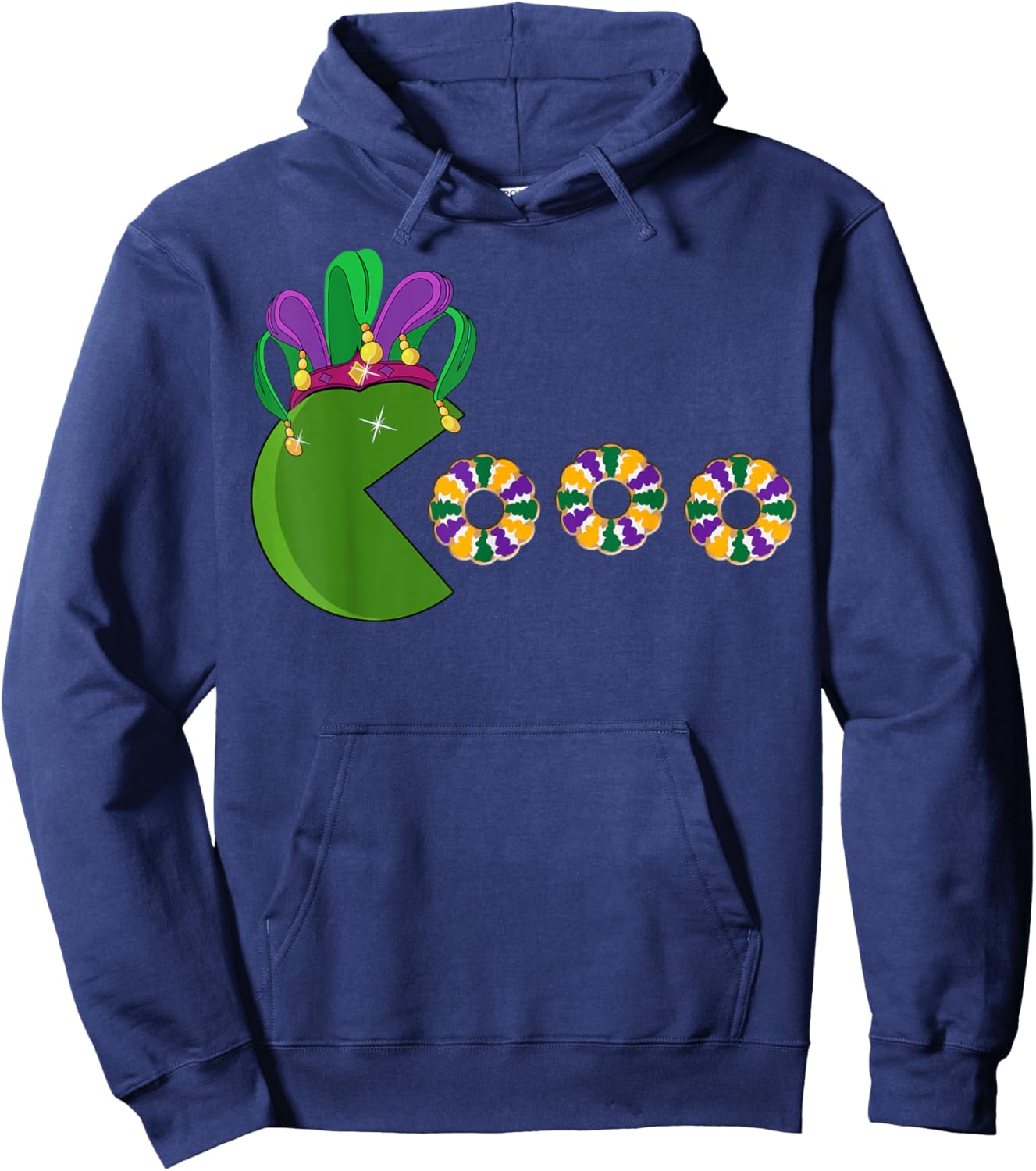 Funny Mardi Gras Hat Eating King Cakes - Mardi Gras Hoodie - Hoodie | Navy
