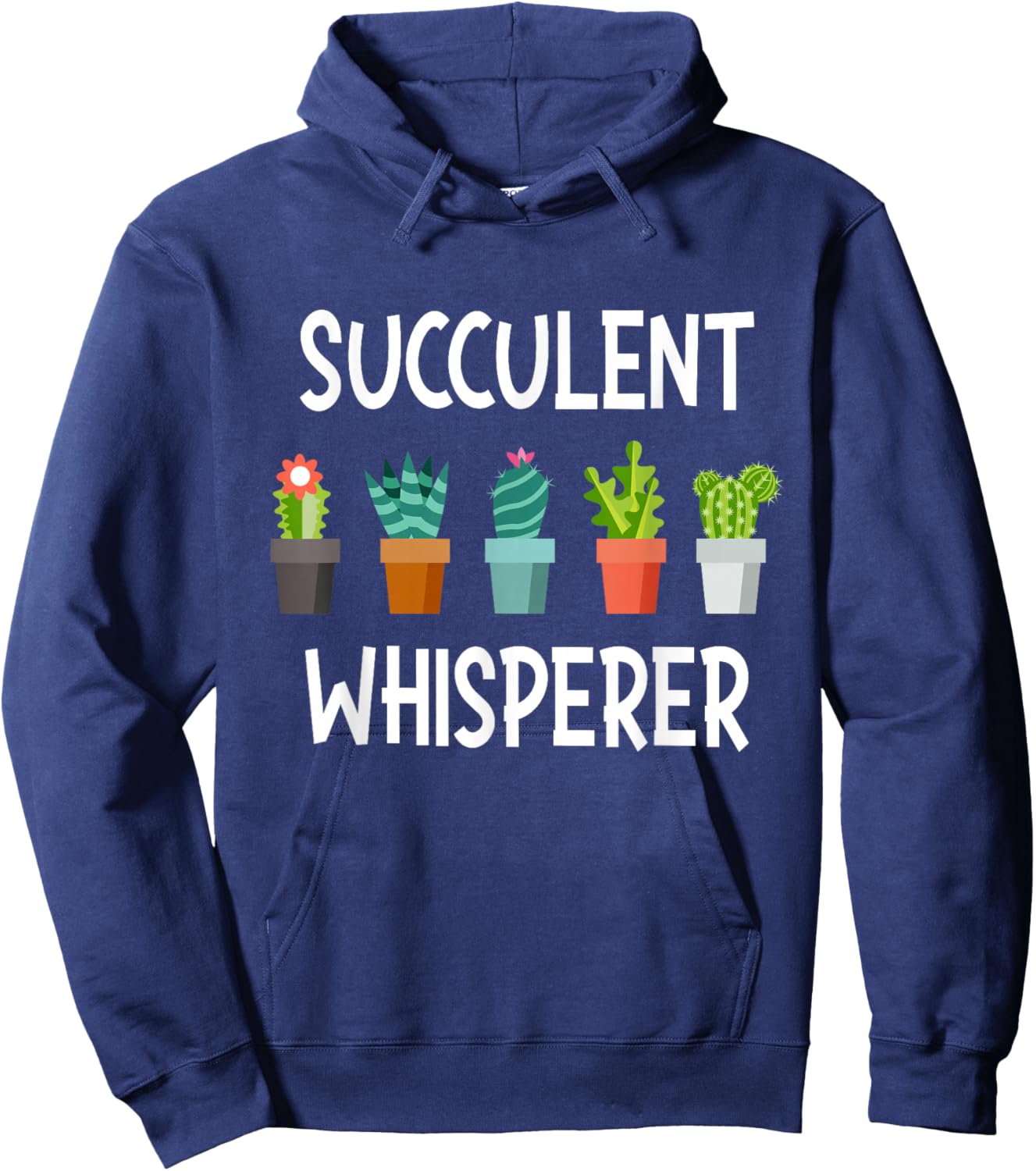 Funny Succulent Shirts Whisperer - Cactus Lover Gardener Gardening , Black Hoodie - Hoodie | Navy