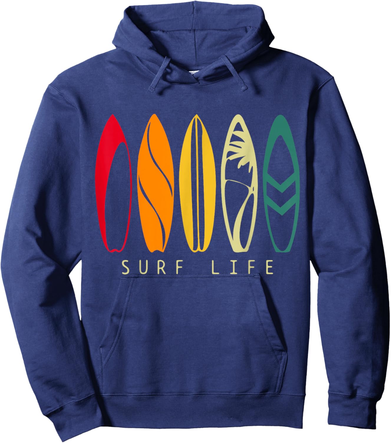 Surf Life Vintage Surfing Retro Surfboard Surfer Hoodie - Hoodie | Navy