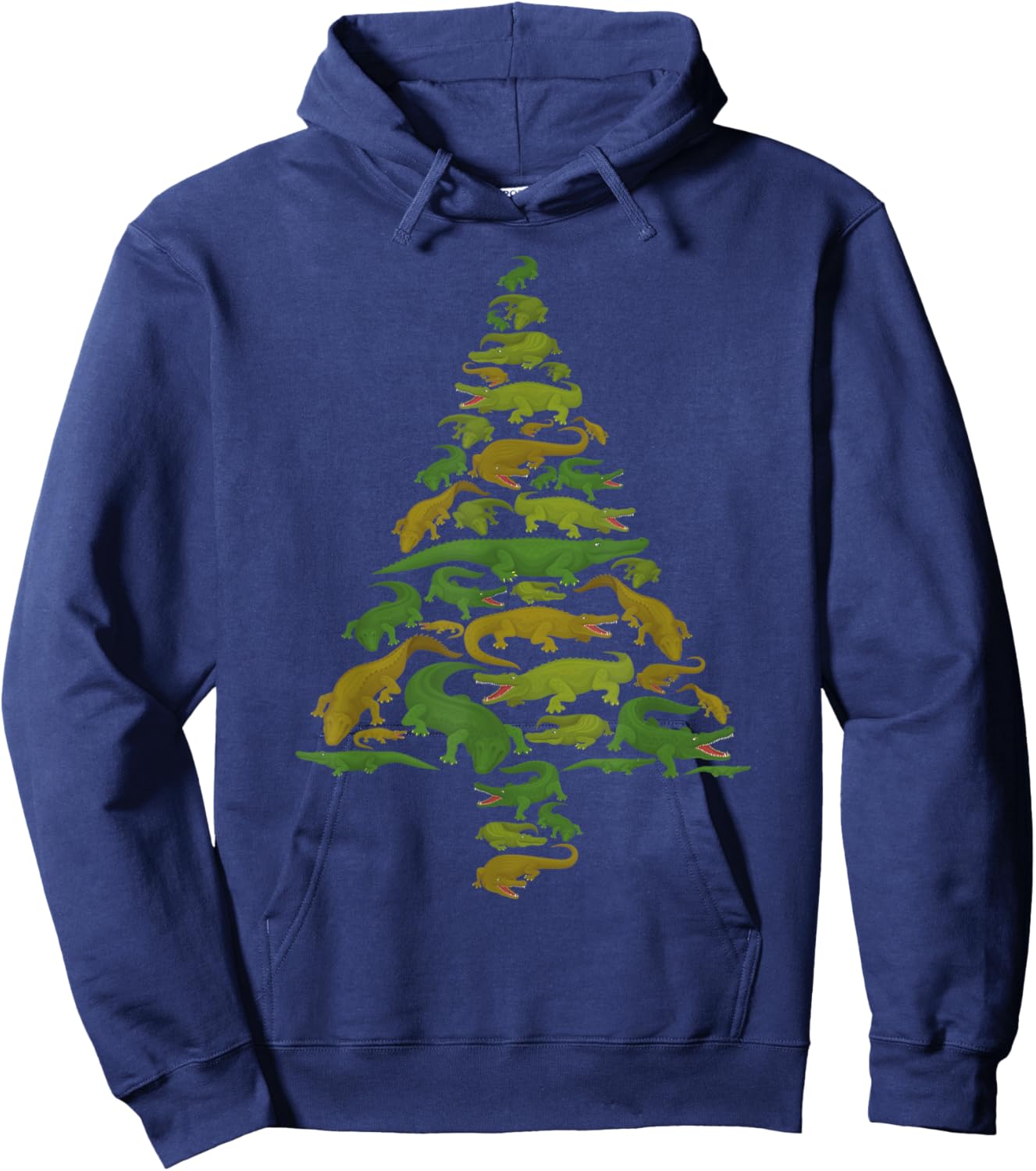 Funny Alligator Christmas Tree Crocodile Xmas Women Men Kids Hoodie - Hoodie | Navy