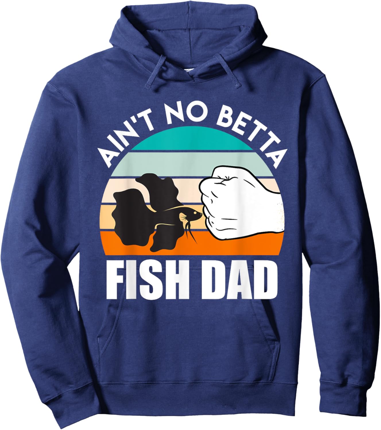 Fish Dad Betta Fish Hoodie - Hoodie | Navy