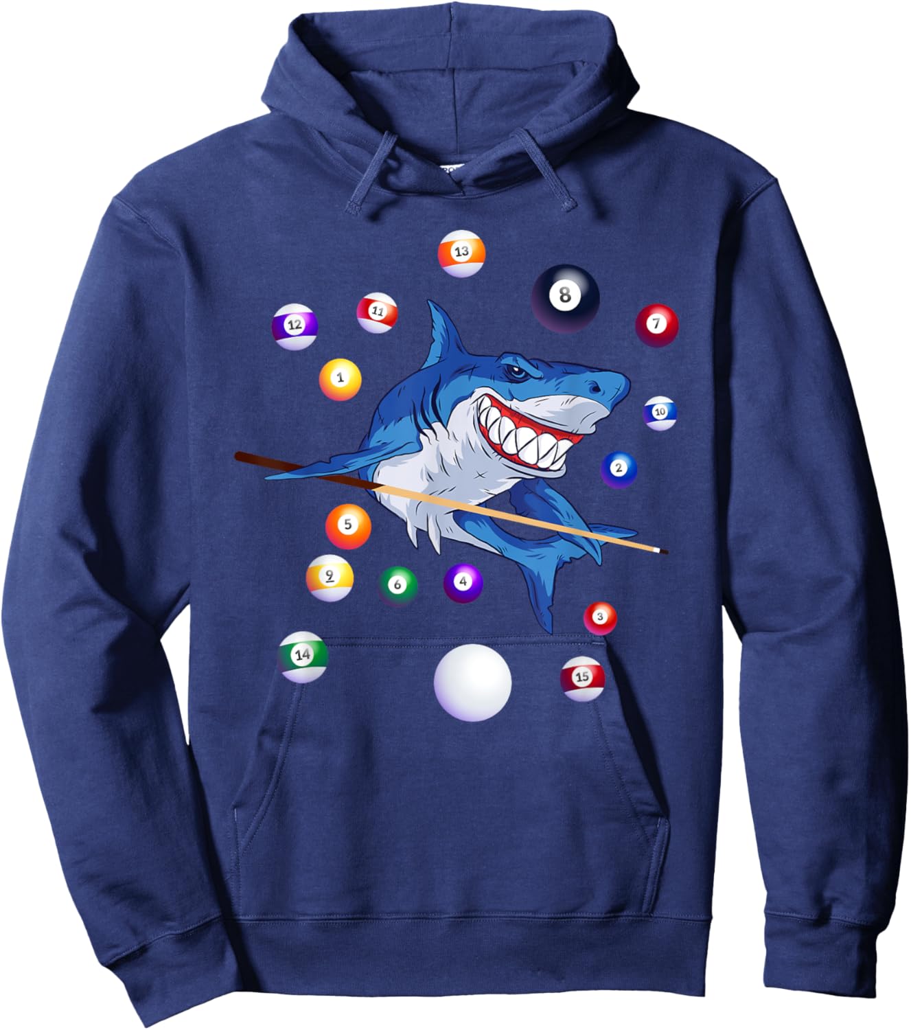 Billiards Shark Billiard Player Pool Table Snooker Pyramid Hoodie - Hoodie | Navy