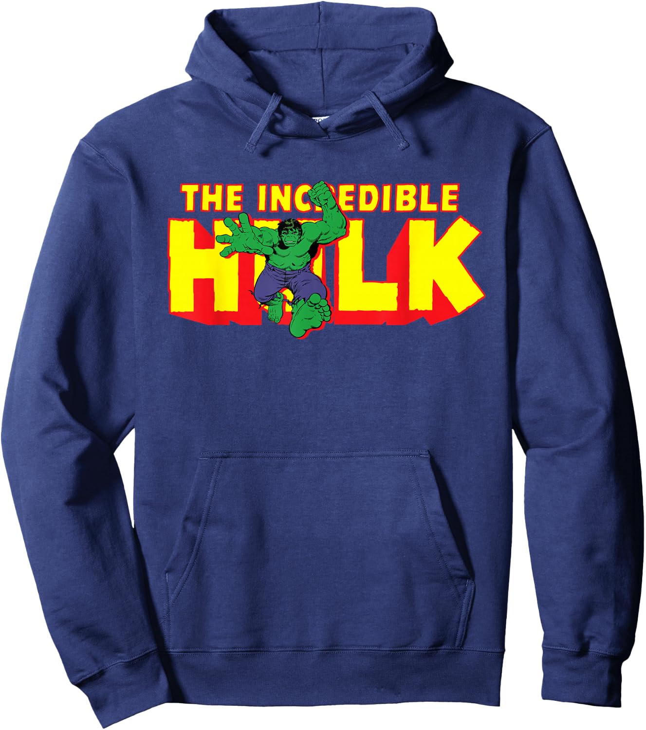 Marvel The Incredible Hulk Retro Comic Logo Hoodie - Hoodie | Navy