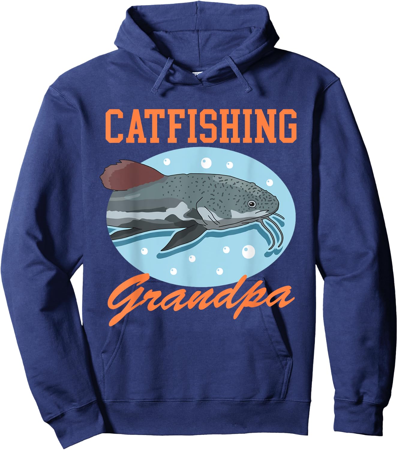Catfishing Grandpa | Catfish Fisherman Catfishes Fishing Hoodie - Hoodie | Navy