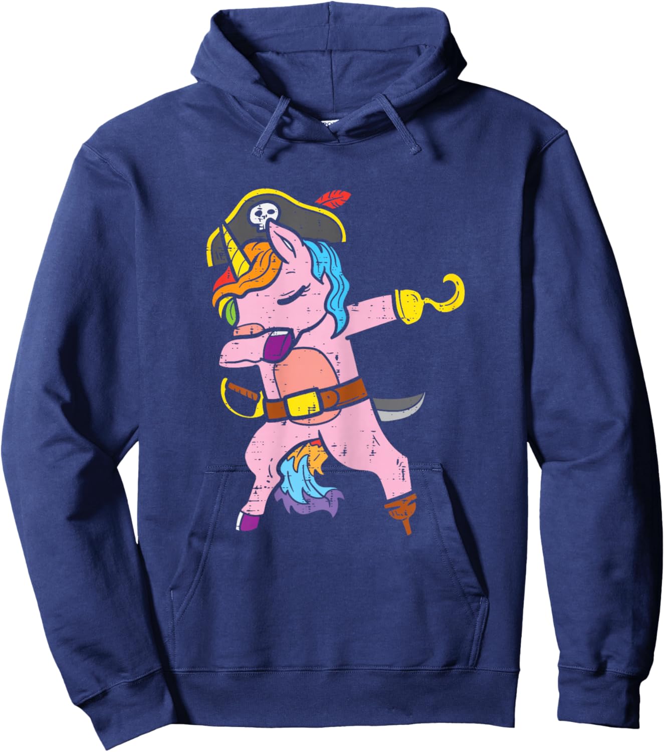 Dabbing Unicorn Pirate Dab Dance Cute Halloween Girls Women Hoodie - Hoodie | Navy