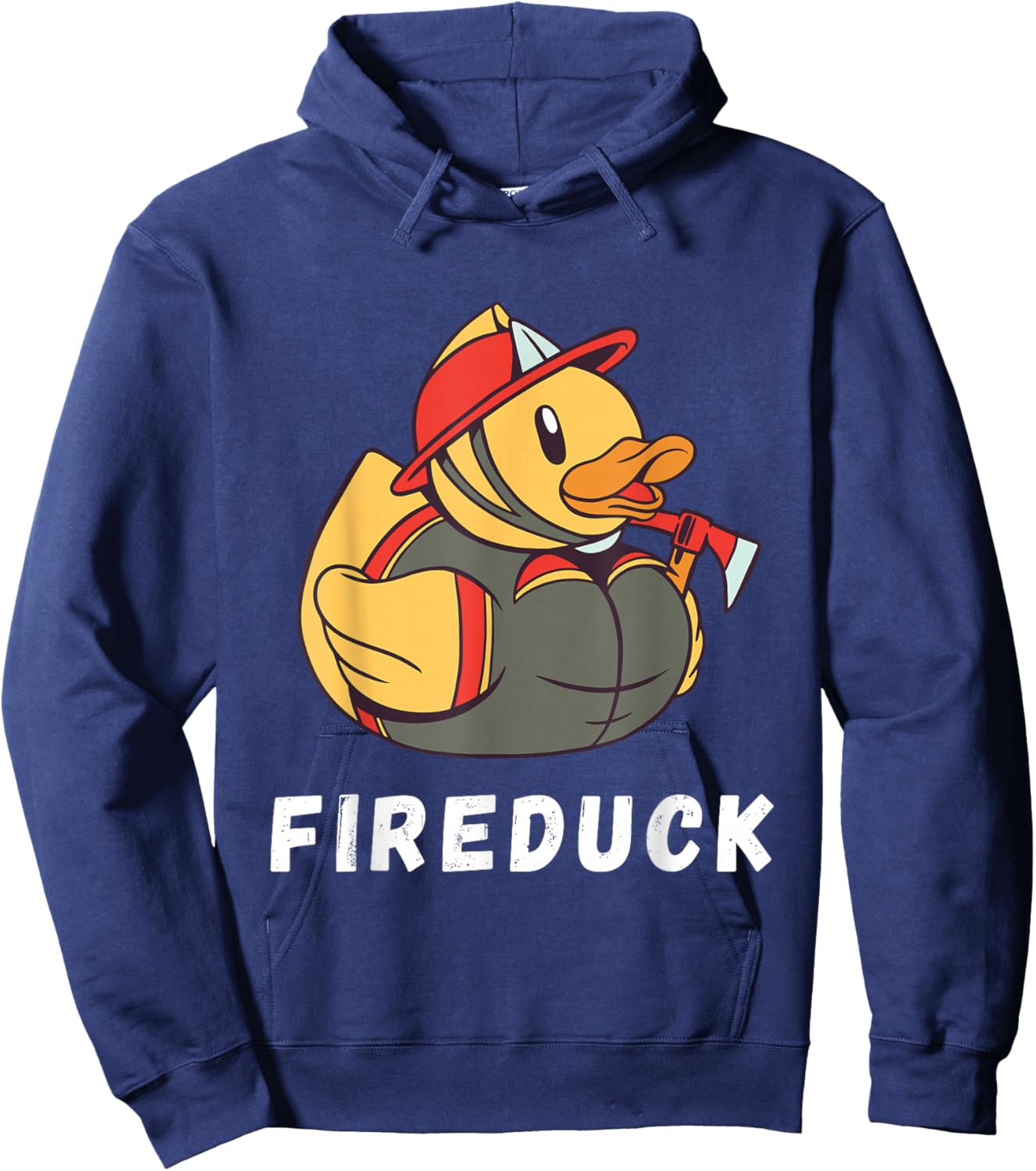 Firefighter Fireman Duck Fire Volunteer Duck Hoodie - Hoodie | Navy