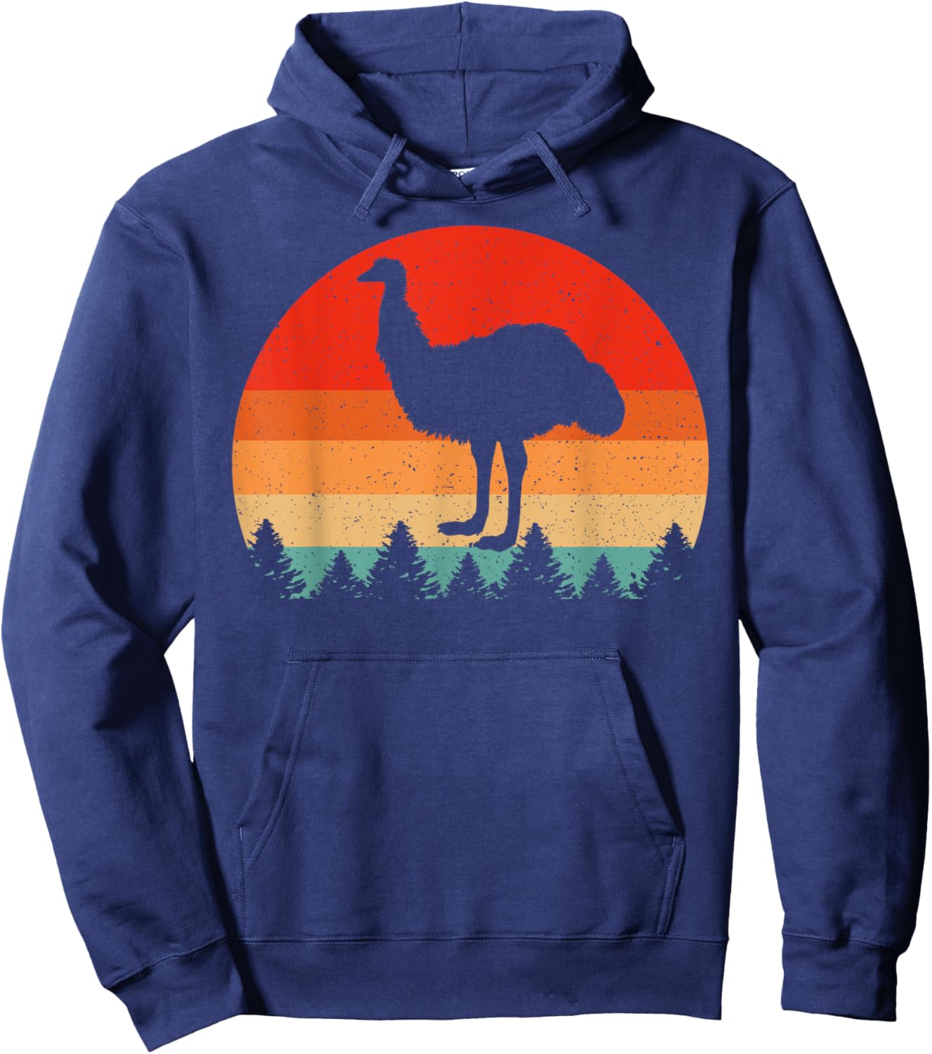 Vintage Retro Emu Birds Lover Emu Hoodie - Hoodie | Navy
