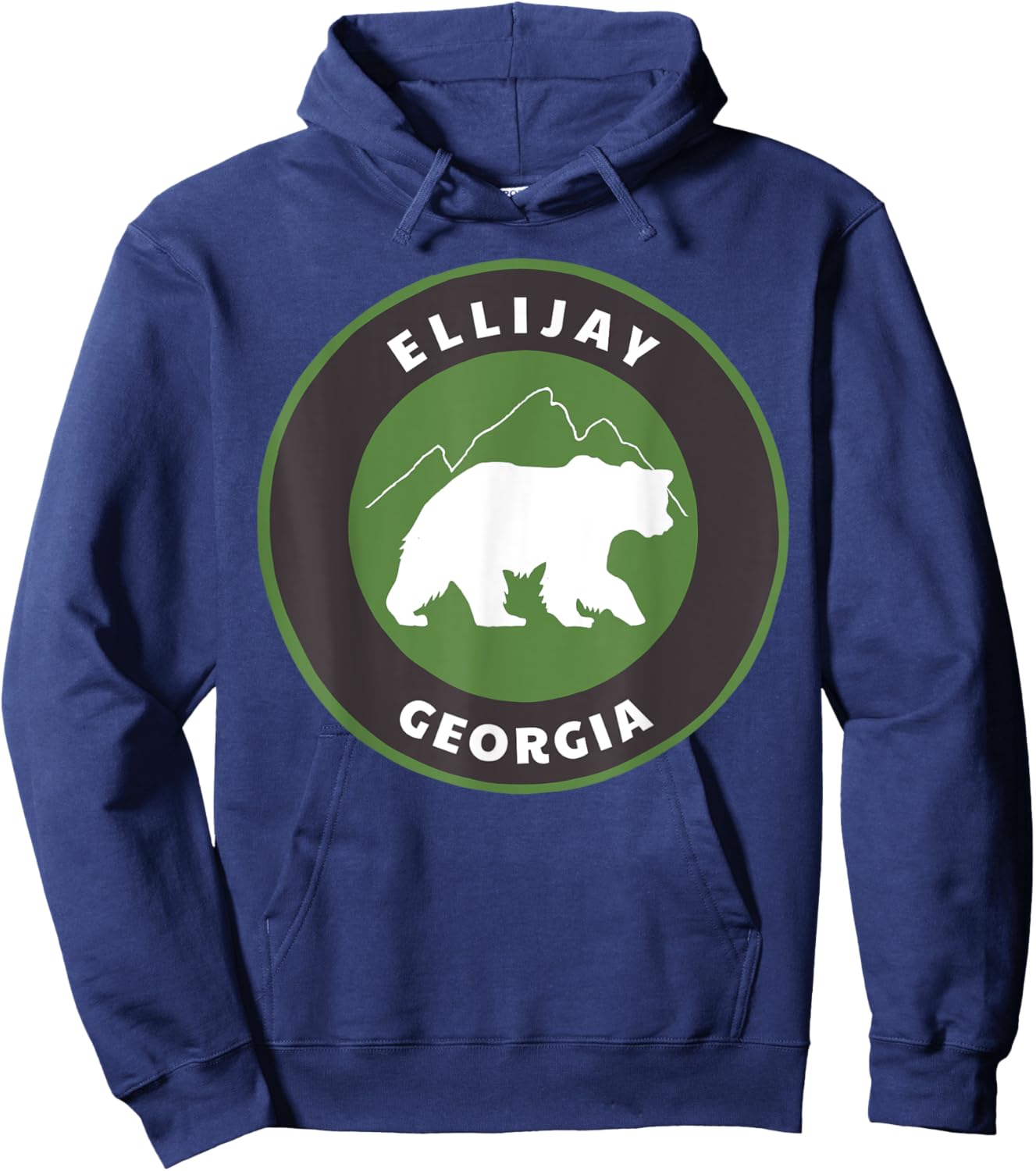 Ellijay Georgia Outdoors GA Bear Mountains Badge Hoodie - Hoodie | Navy