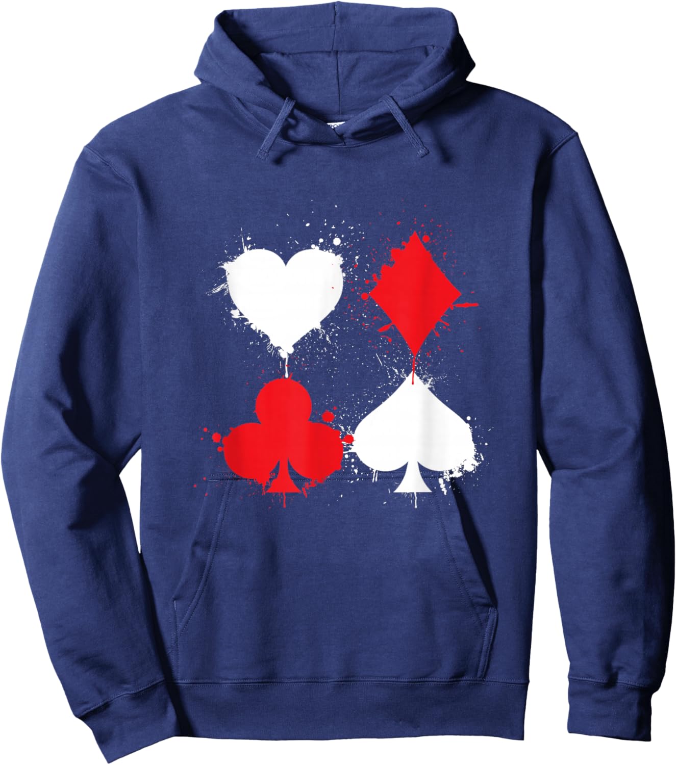 Playing Cards Poker Heart Spade Diamond Club Hoodie - Hoodie | Navy