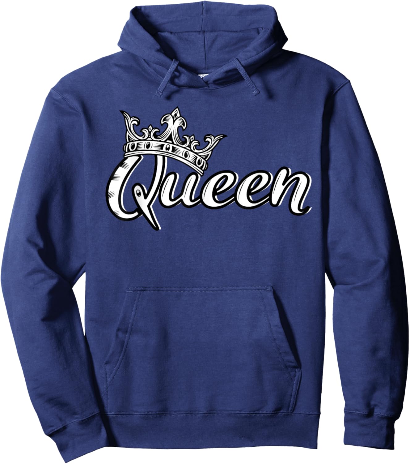 Crown me Font Queen Hoodie - Hoodie | Navy