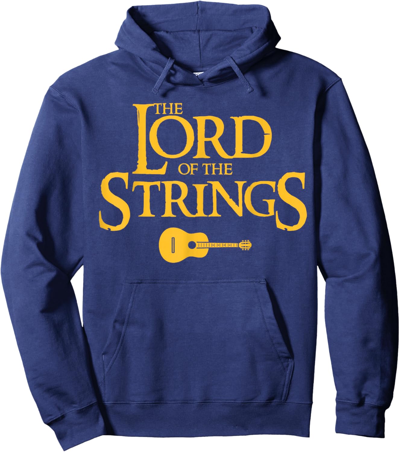 Miftees Guitar Lord of the Strings - Men's Adults Black Short Sleeve Classic Fit Cotton Polyester - Small Hoodie - Hoodie | Navy