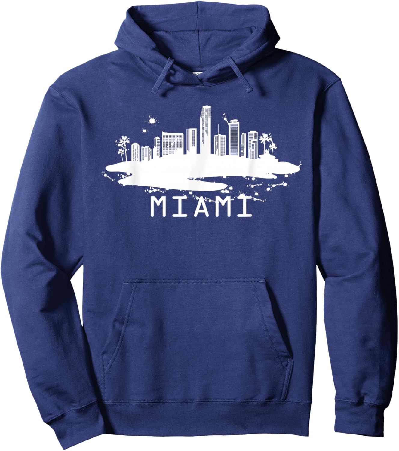 Miami Cityscape - Miami Florida Skyline - Miami Hoodie - Hoodie | Navy