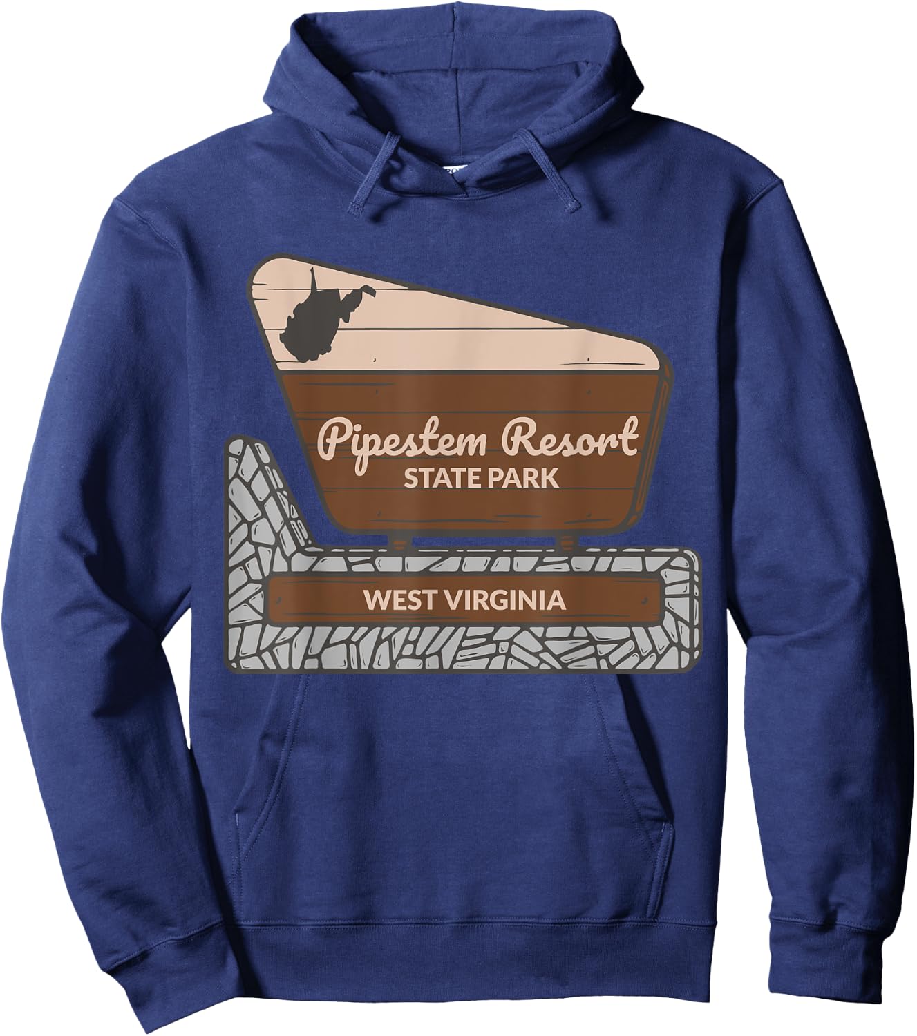 Pipestem Resort State Park West Virginia Welcome Souvenir Hoodie - Hoodie | Navy