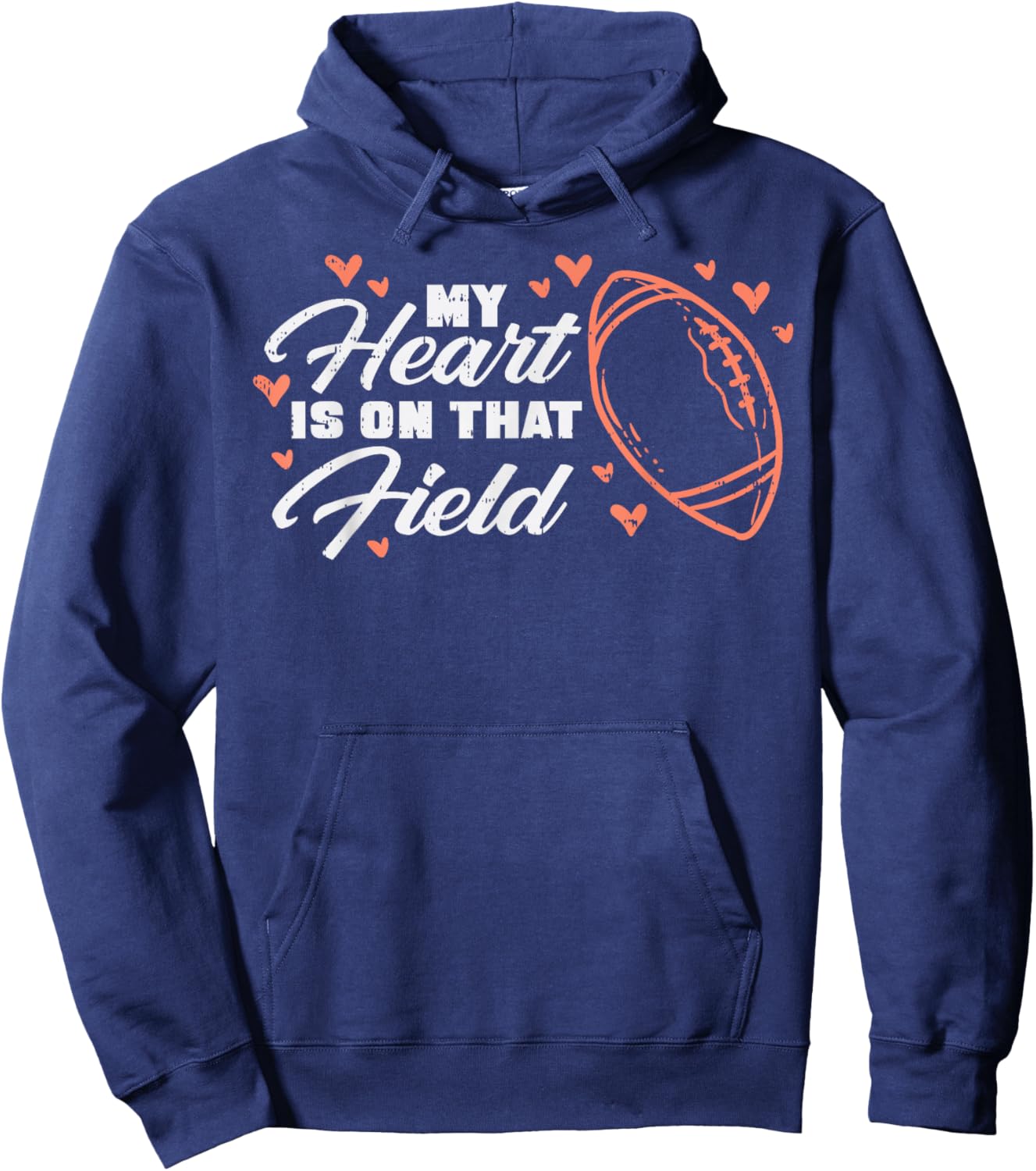 My Heart Is On That Field American Football Sports Mom Women Hoodie - Hoodie | Navy