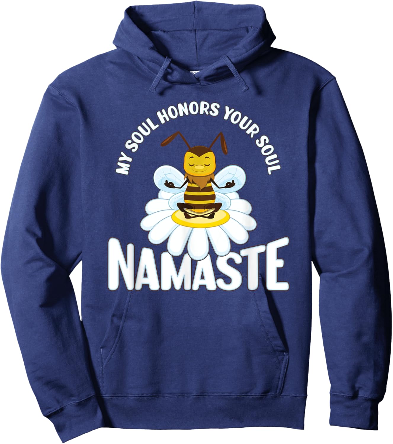Yoga Namaste Bee Mandala Chakra Spiritual Meditation Karma Hoodie - Hoodie | Navy