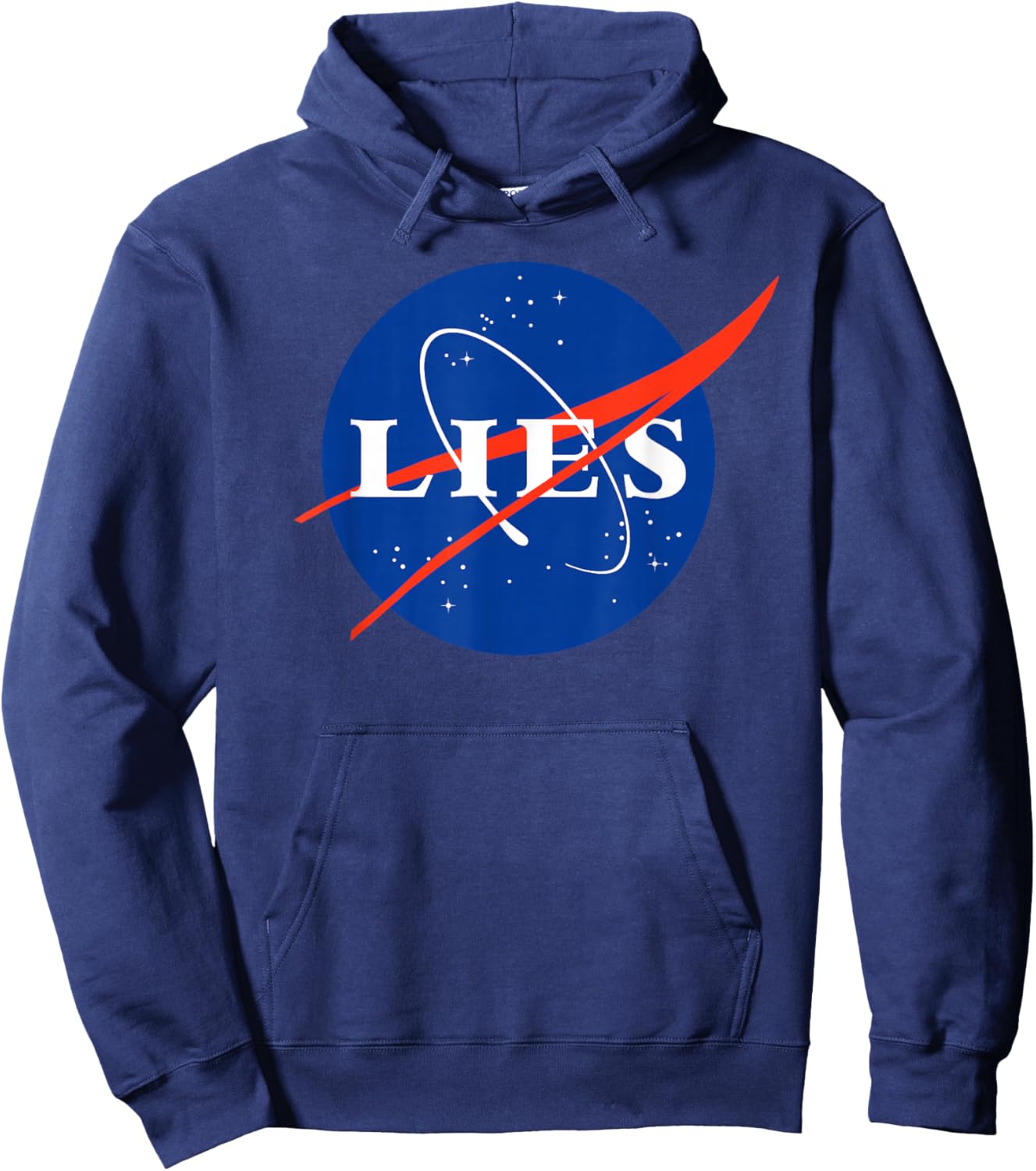Lies funny Fake Moon Landing Conspiracy Theory Hoodie - Hoodie | Navy