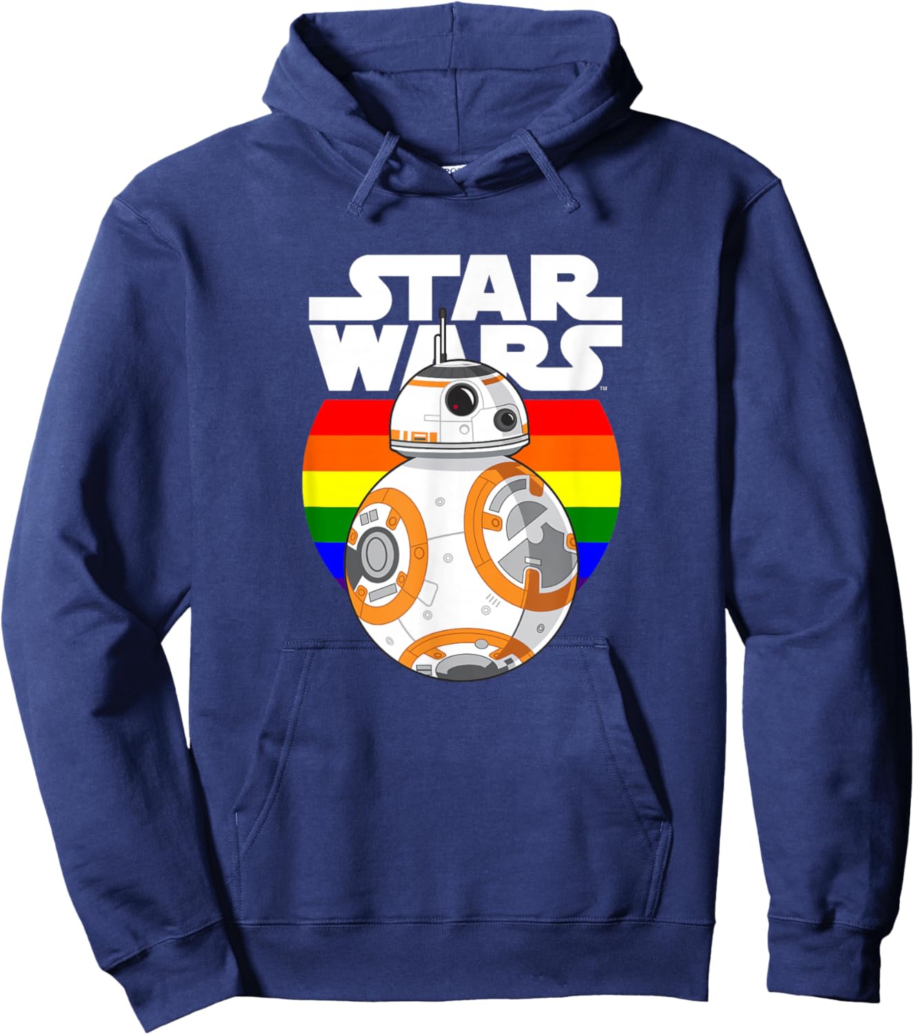 Star Wars BB-8 Rainbow Circle Background Hoodie - Hoodie | Navy
