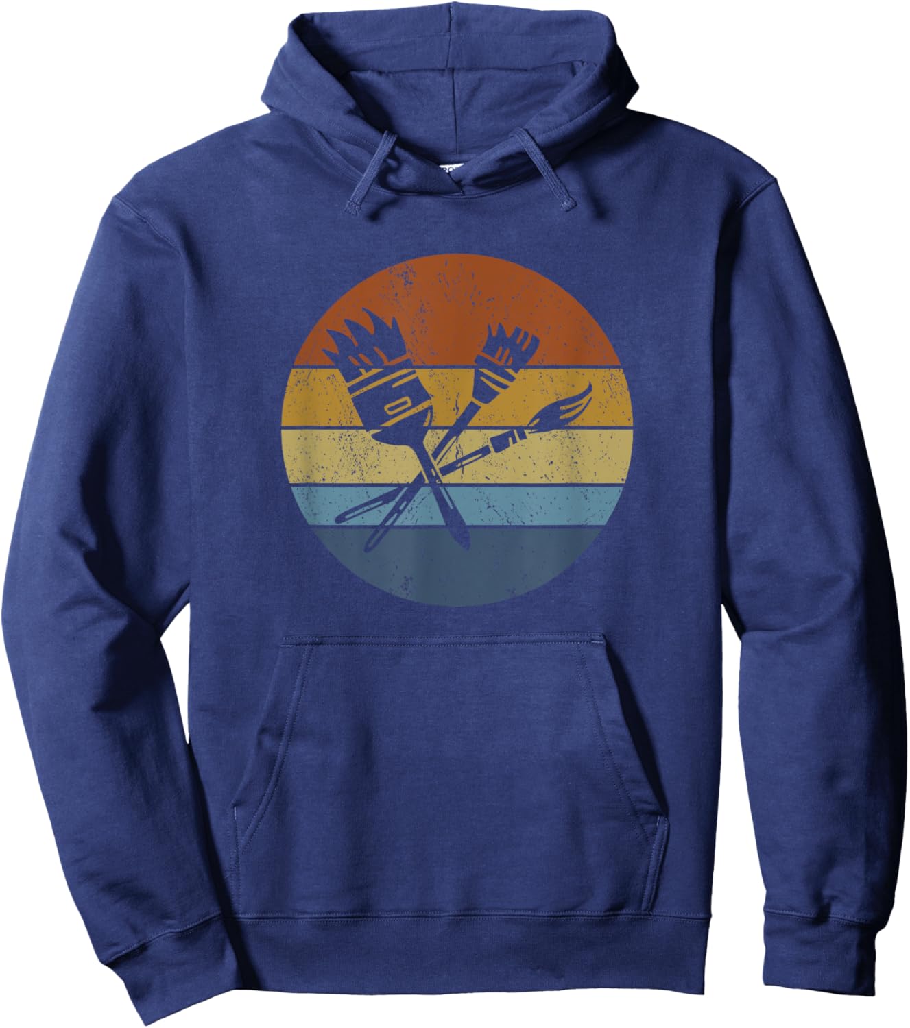 Art Teacher Painter School Artist Paint Brush Hoodie - Hoodie | Navy