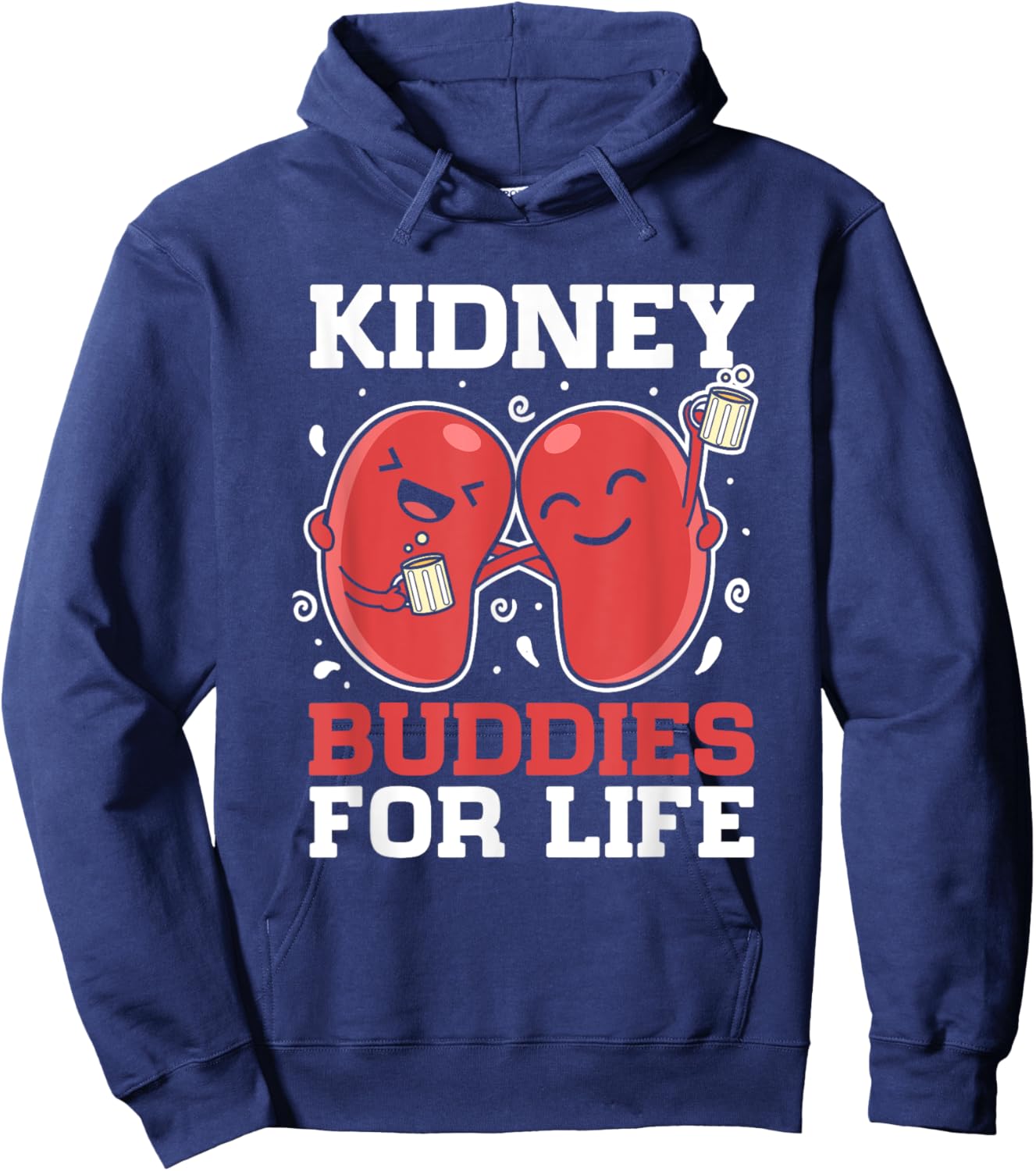 Kidney Buddies For Life Organ Donation Donor Recipient Hoodie - Hoodie | Navy