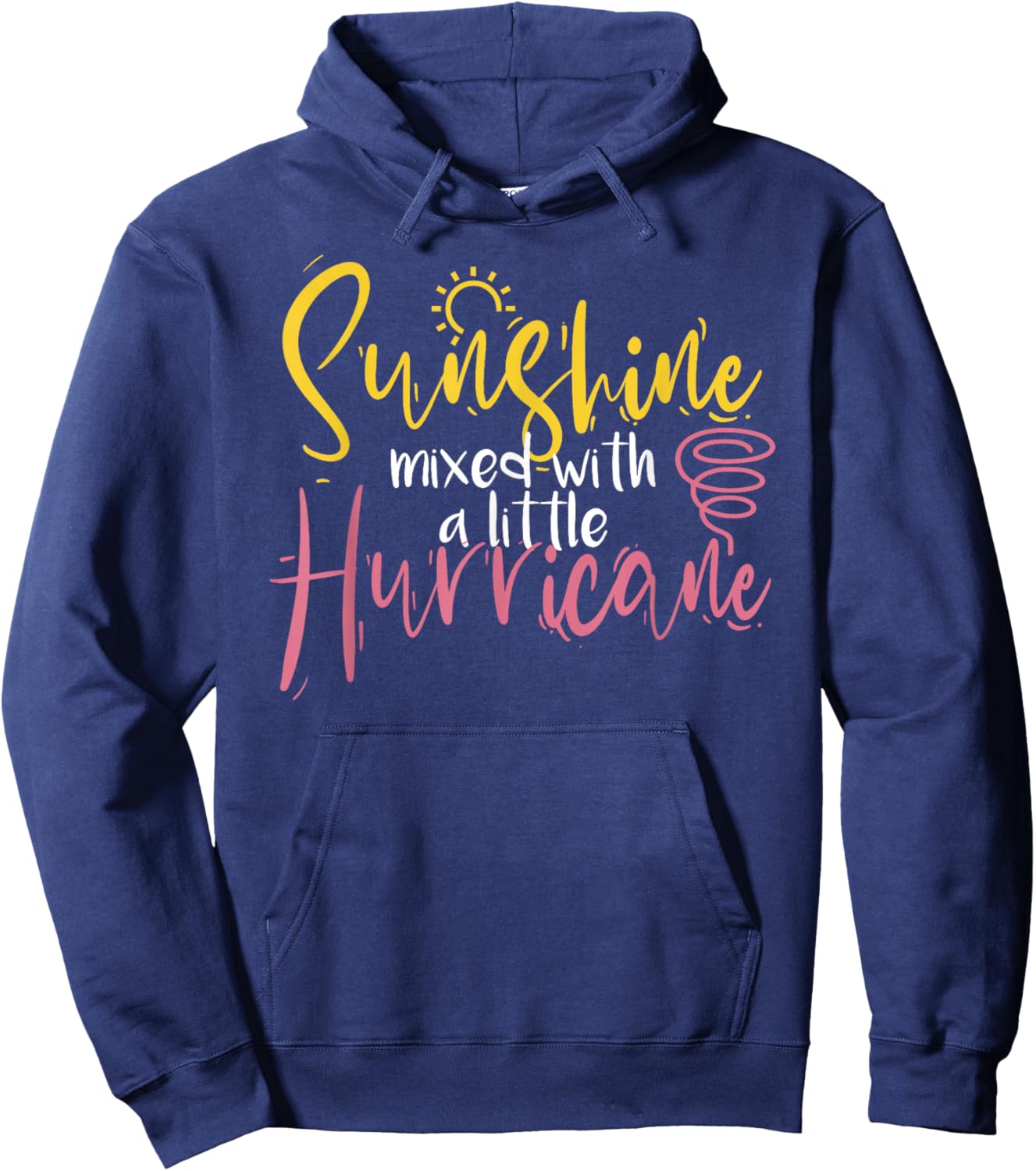 Sunshine Mixed with A Little Hurricane Positive Vibes Small Hoodie - Hoodie | Navy