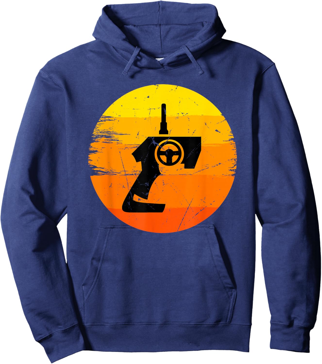 Retro Drag Racing RC Car Enthusiast Mini Car Slot Car Racer Hoodie - Hoodie | Navy