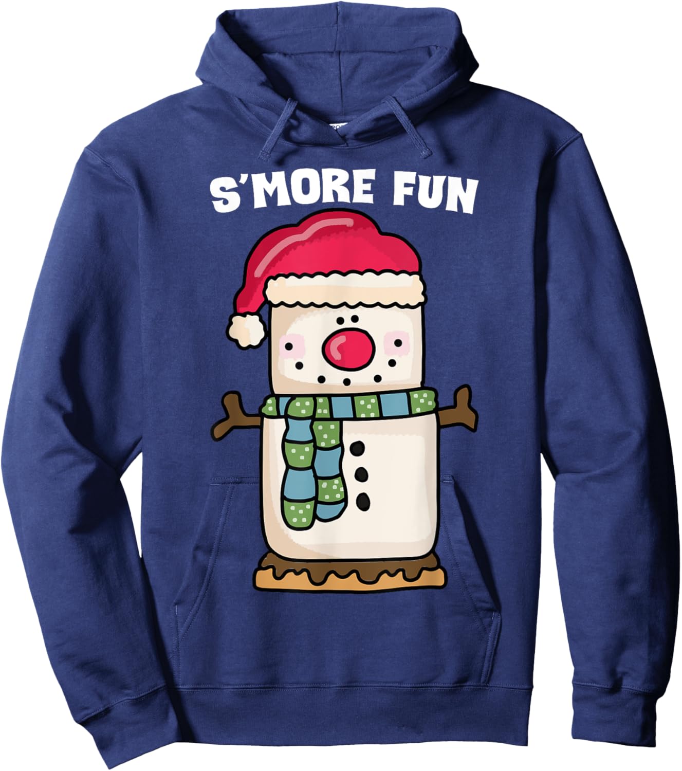 S'more Fun Snowman Funny Camping Pajama Hoodie - Hoodie | Navy