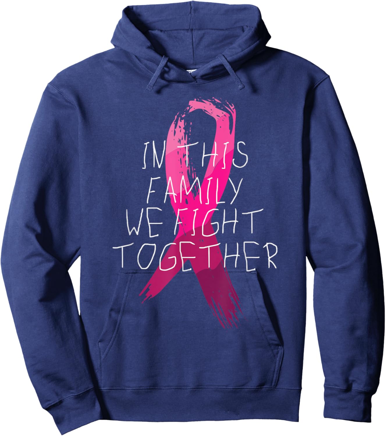We Fight Together Breast Cancer Awareness Family Matching Hoodie - Hoodie | Navy