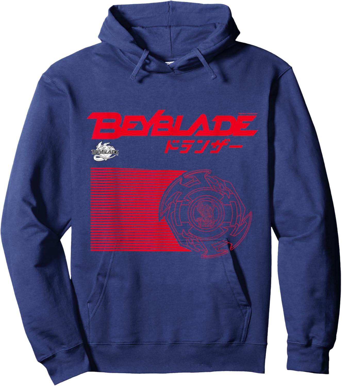 Hasbro BEYBLADE DRANZER Men's Black Modern Cartoon Hoodie - Hoodie | Navy