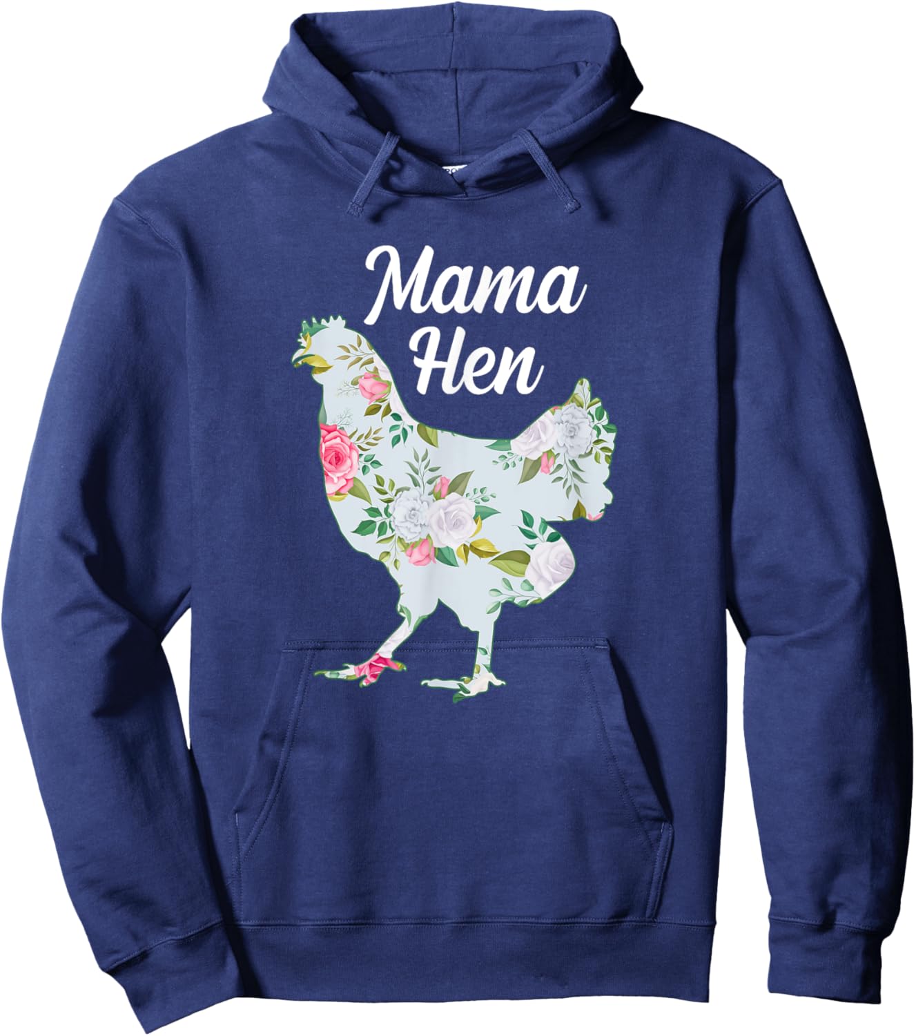 Mama Hen Funny Mother's Day Chicken Mom Farmer Farm Hoodie - Hoodie | Navy