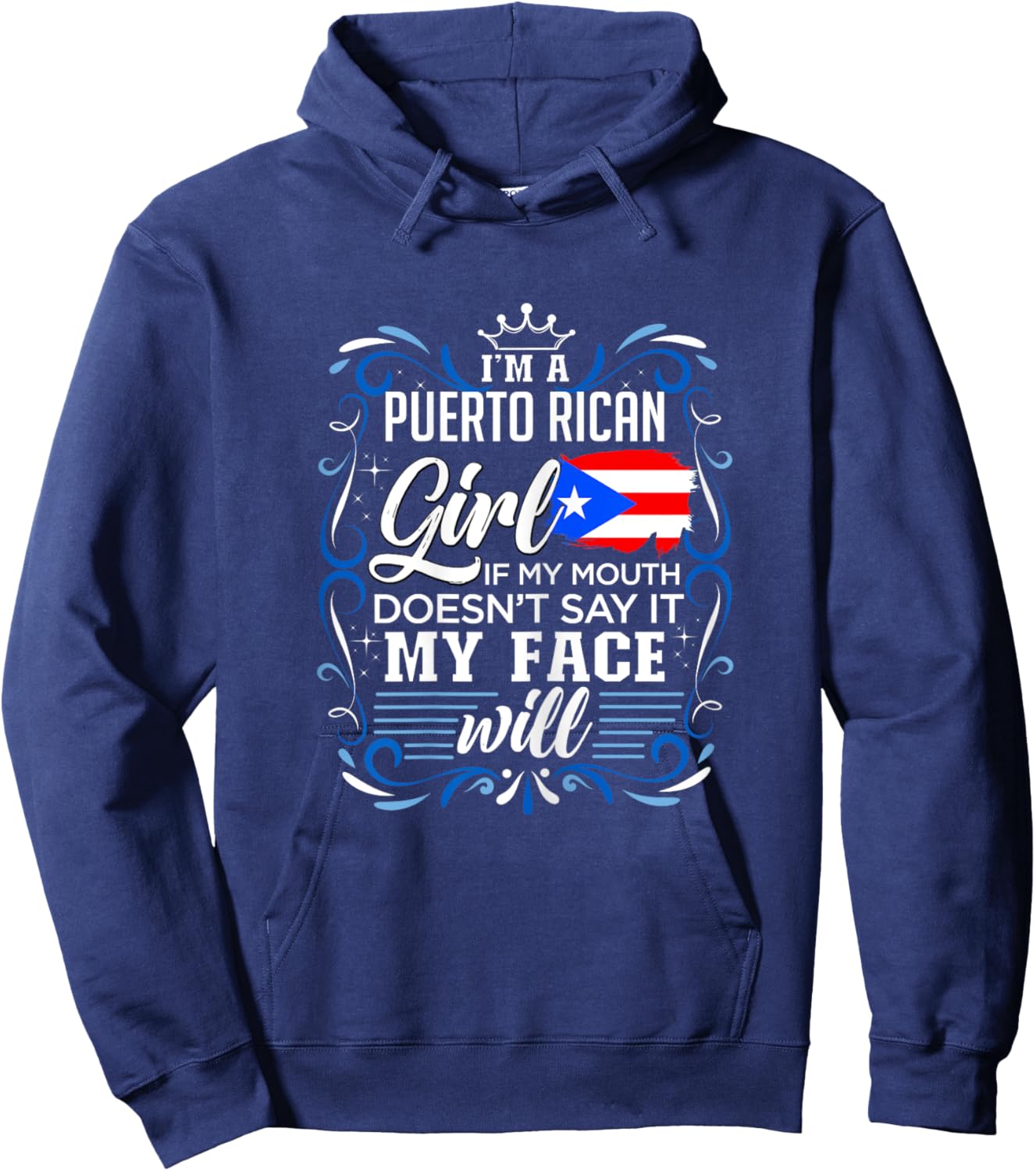 I'm A Puerto Rican Girl boricua Design Hoodie - Hoodie | Navy