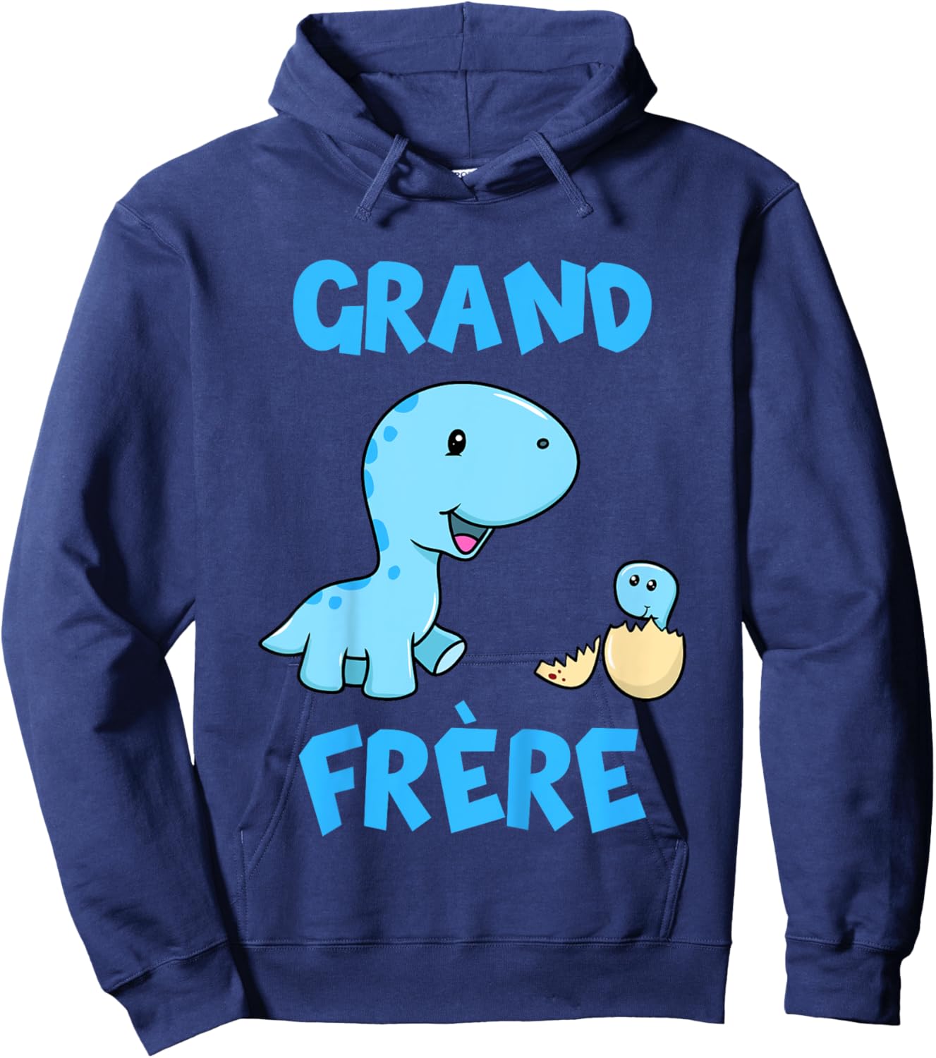 French Grand Frere Pregnancy Announcement Dinosaur Hoodie - Hoodie | Navy