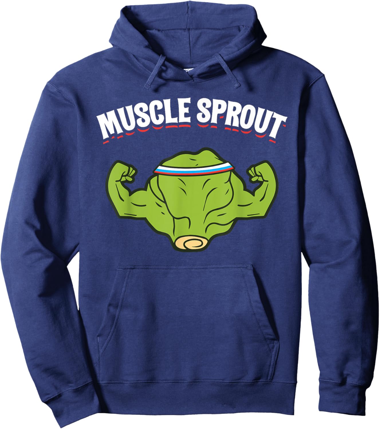 Muscles Sprout Funny Brussels Sprouts Gym Workout Humor Gift Hoodie - Hoodie | Navy