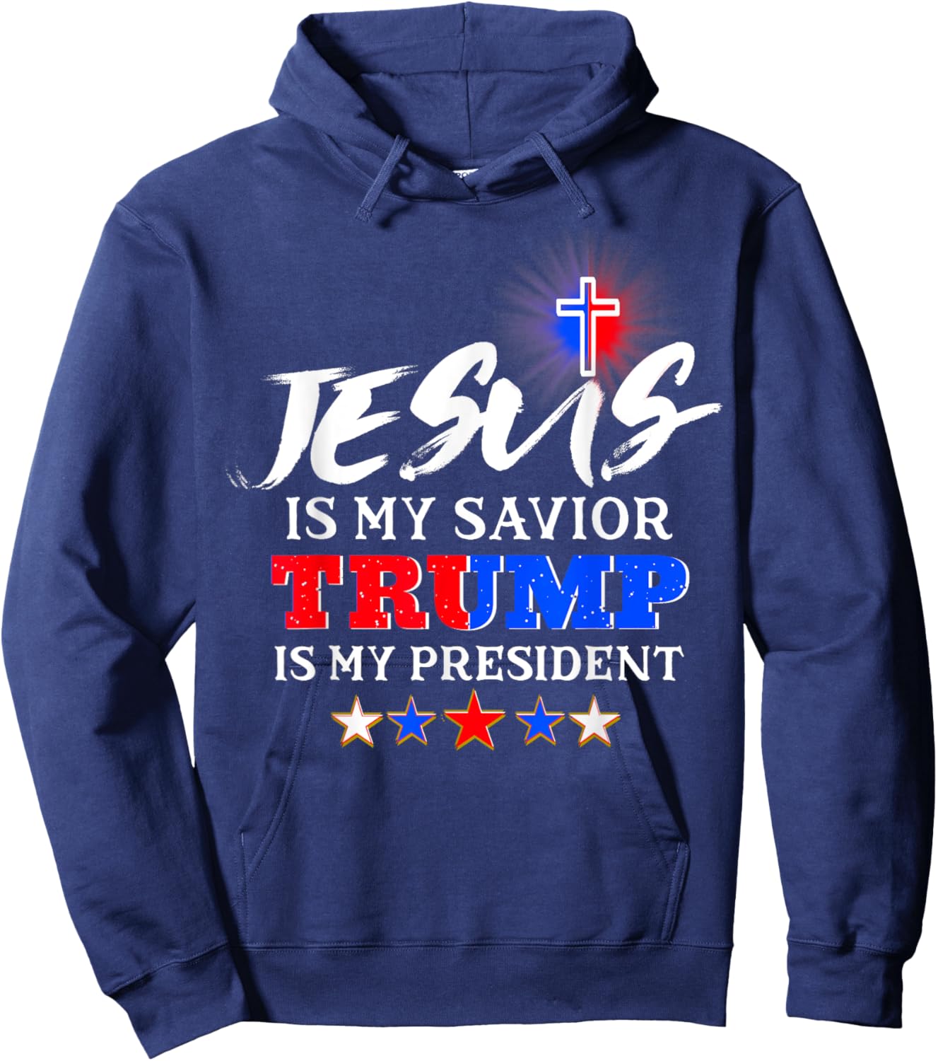 Jesus is My Savior Trump is My President Christian Hoodie - Hoodie | Navy