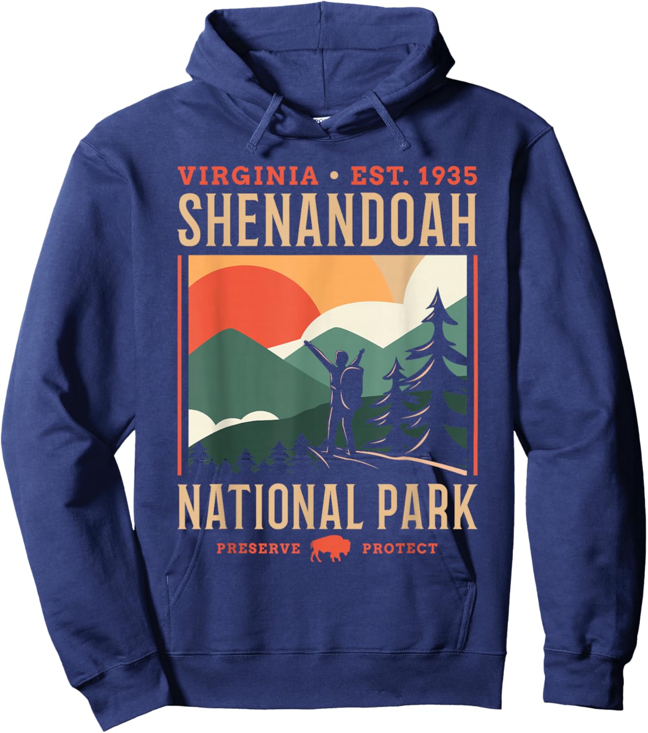 Shenandoah US National Park Virginia Gift Hoodie - Hoodie | Navy