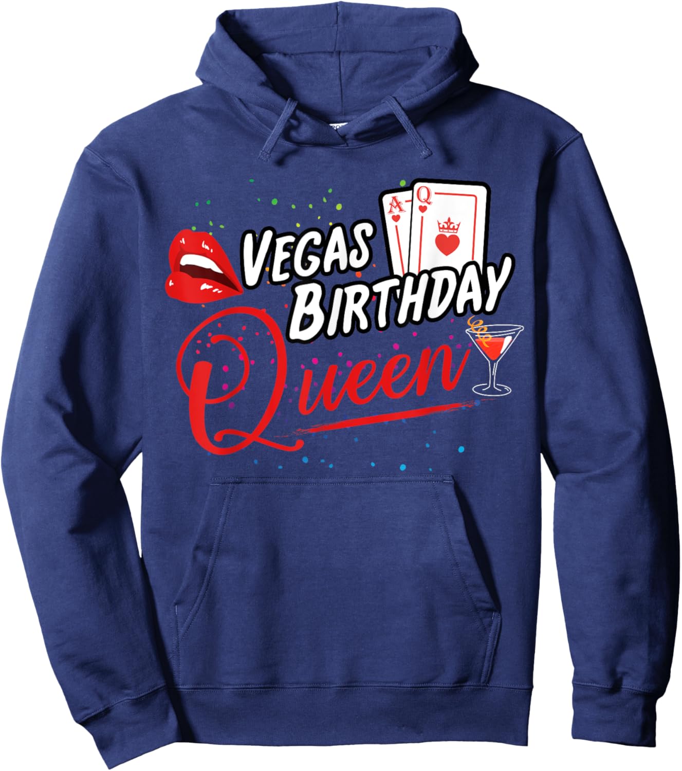 Vegas Birthday Queen Las Vegas Birthday Party Hoodie - Hoodie | Navy
