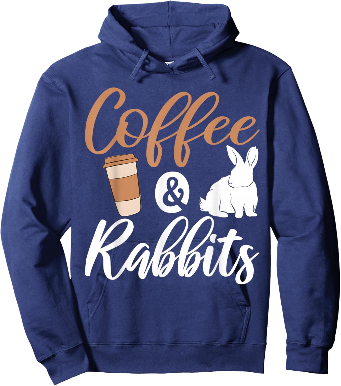 Coffee and Rabbits Cute Rabbit Lover Hoodie - Hoodie | Navy