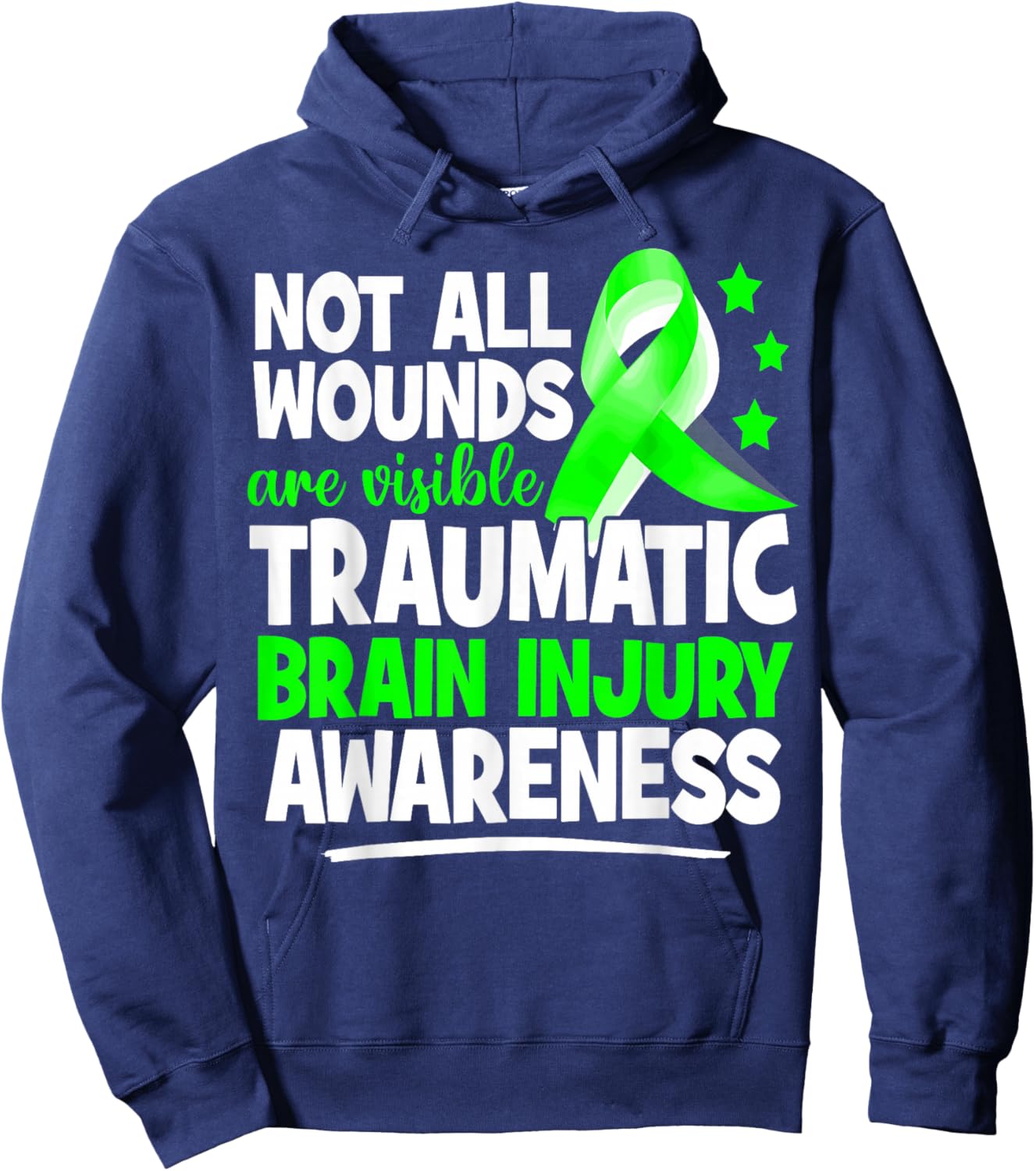 TBI Awareness Not All Wounds Are Visible TBI Brain Injury Hoodie - Hoodie | Navy