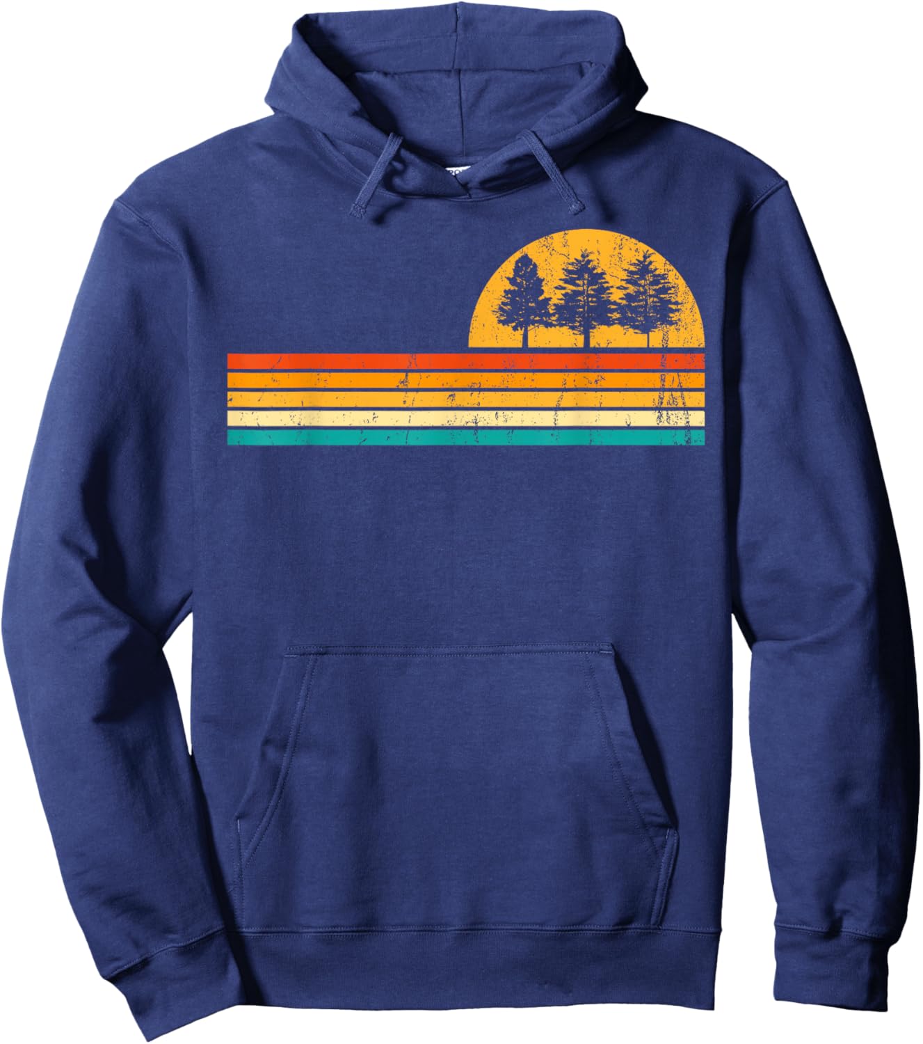 Retro Forest Hoodie - Hoodie | Navy