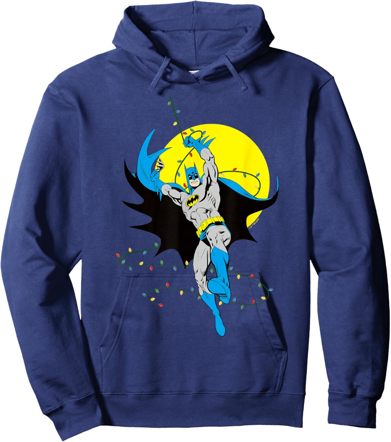 DC Comics Batman Christmas Lights Action Swing Hoodie - Hoodie | Navy