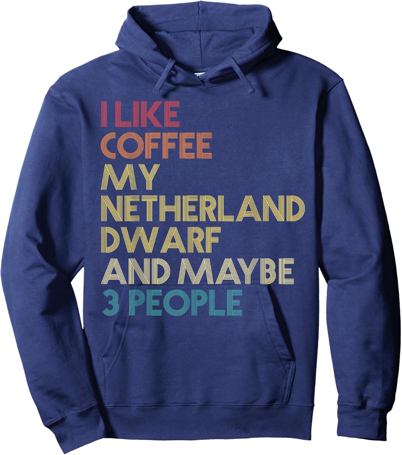 Netherland Dwarf Rabbit Owner Coffee Lover Vintage Retro Hoodie - Hoodie | Navy