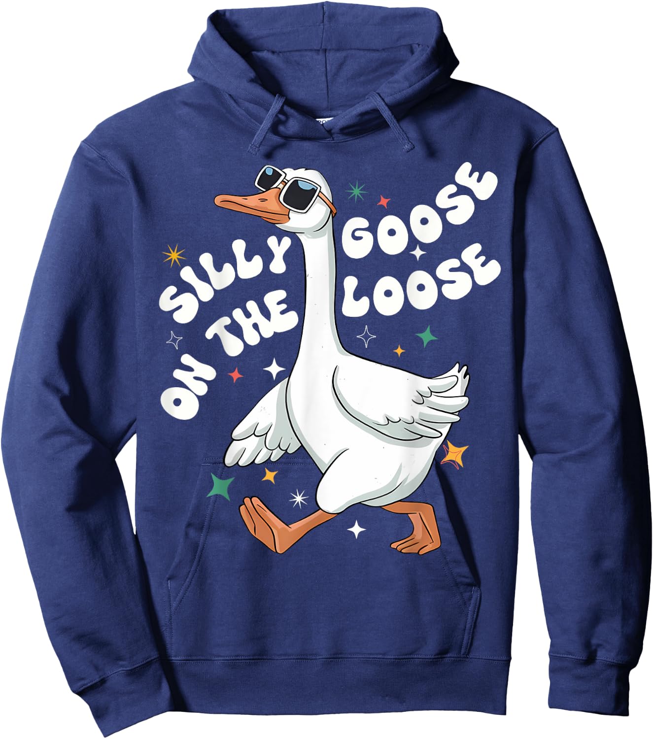 Groovy Silly Goose On The Loose Meme Retro Goose Clubs Hoodie - Hoodie | Navy