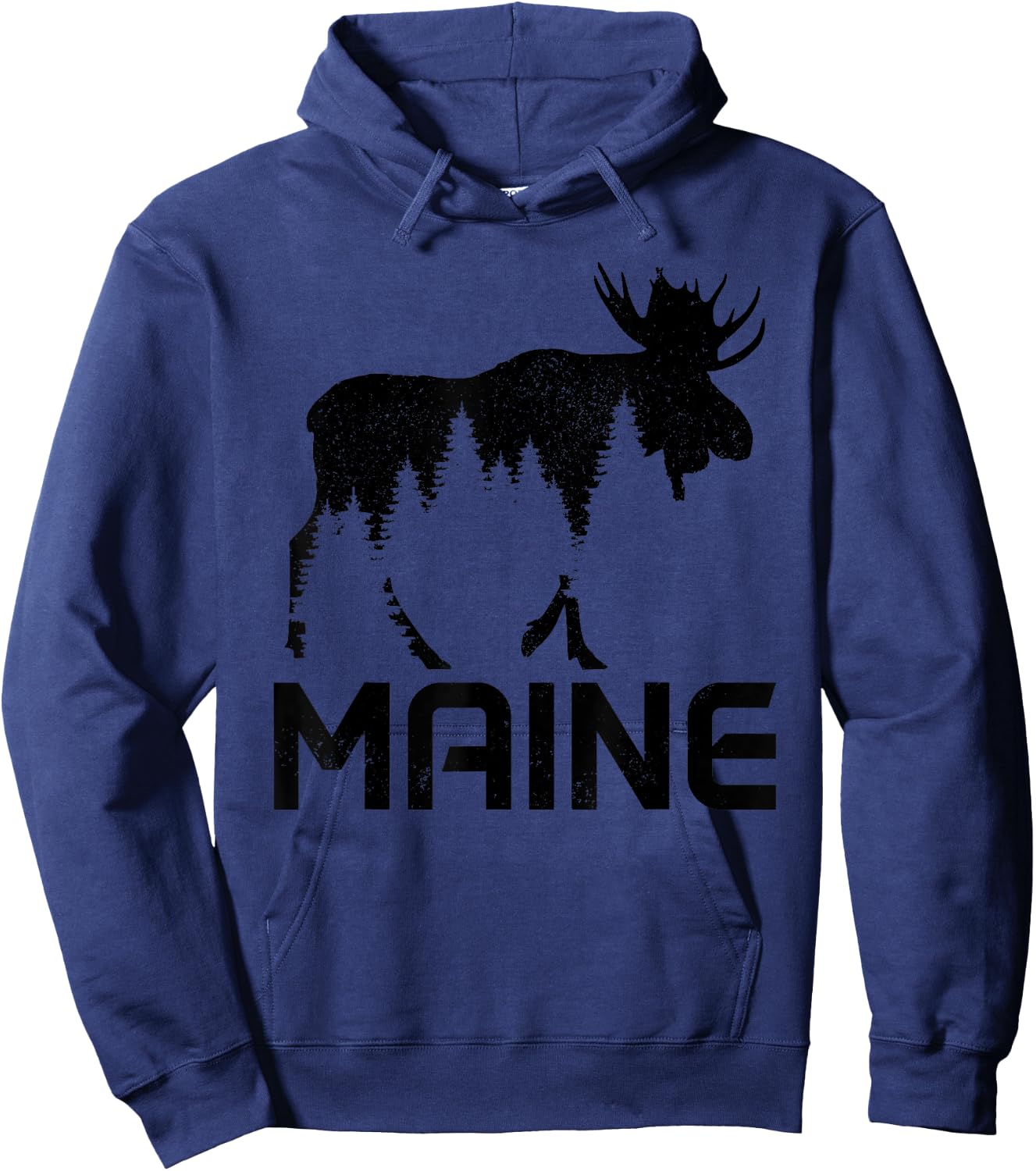 Maine Vintage Moose Souvenir Hoodie - Hoodie | Navy