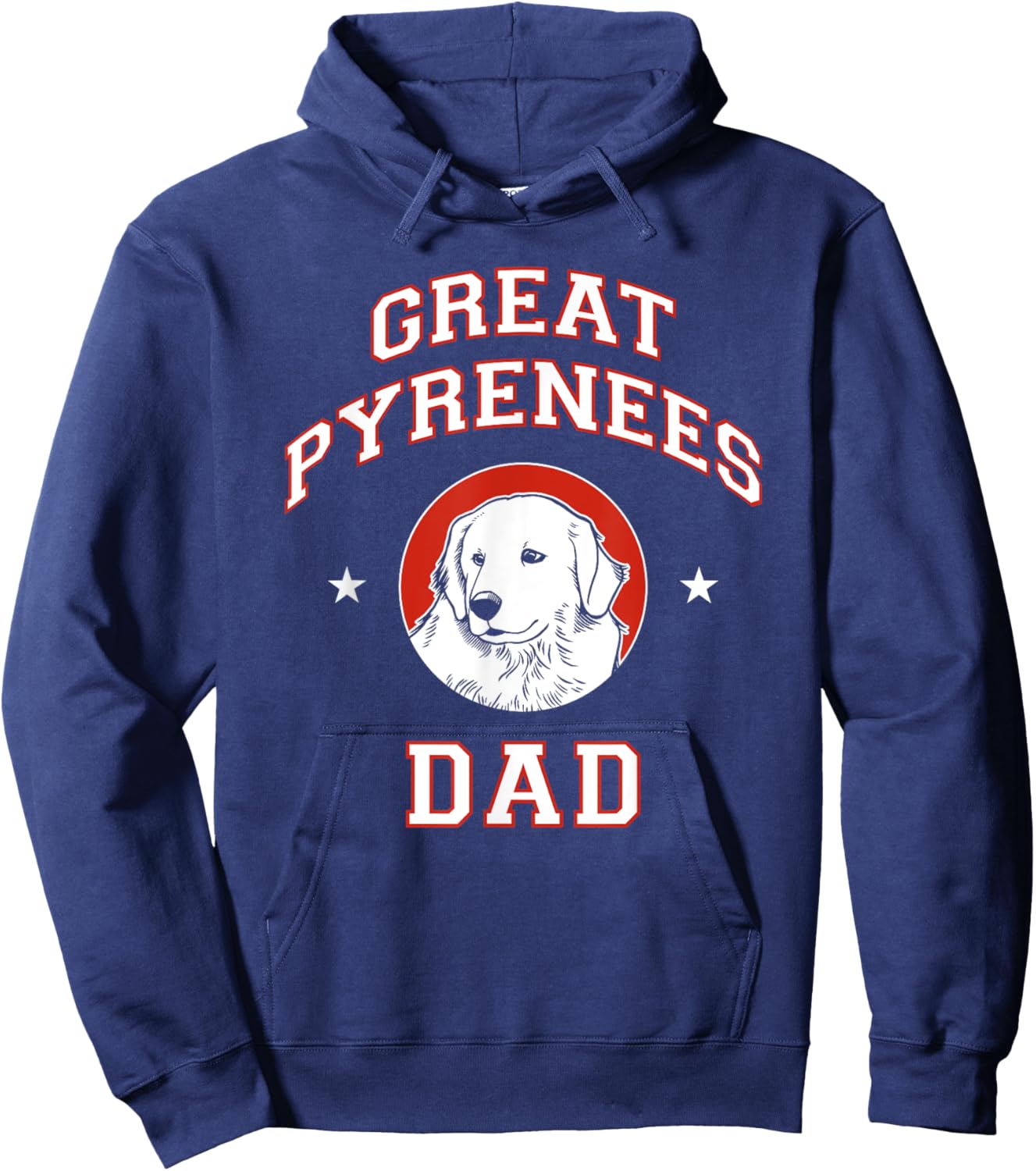 Great Pyrenees Dad Dog Father Women Kids Hoodie - Hoodie | Navy