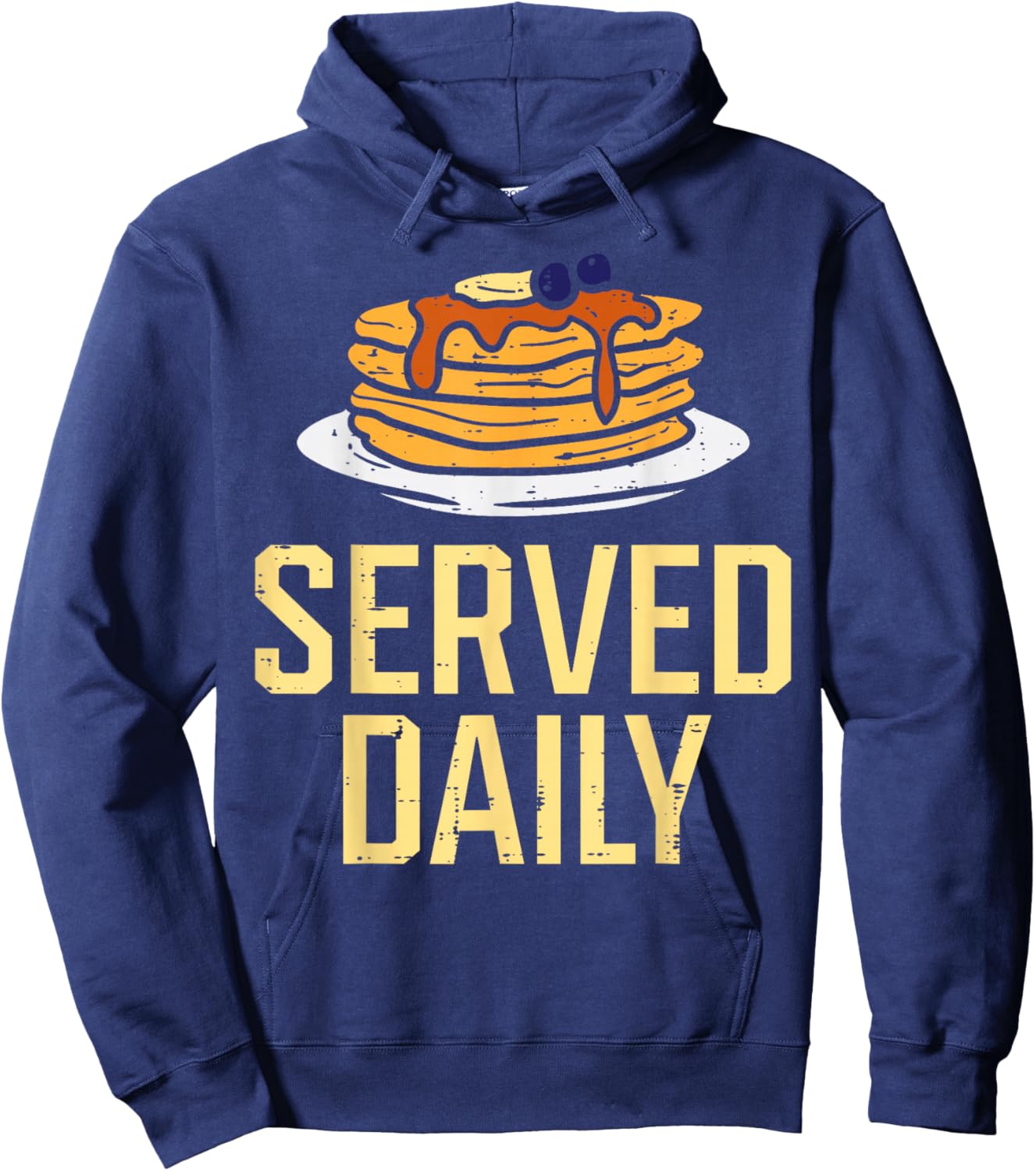Pancakes Served Daily American Football Funny Sports Lineman Hoodie - Hoodie | Navy