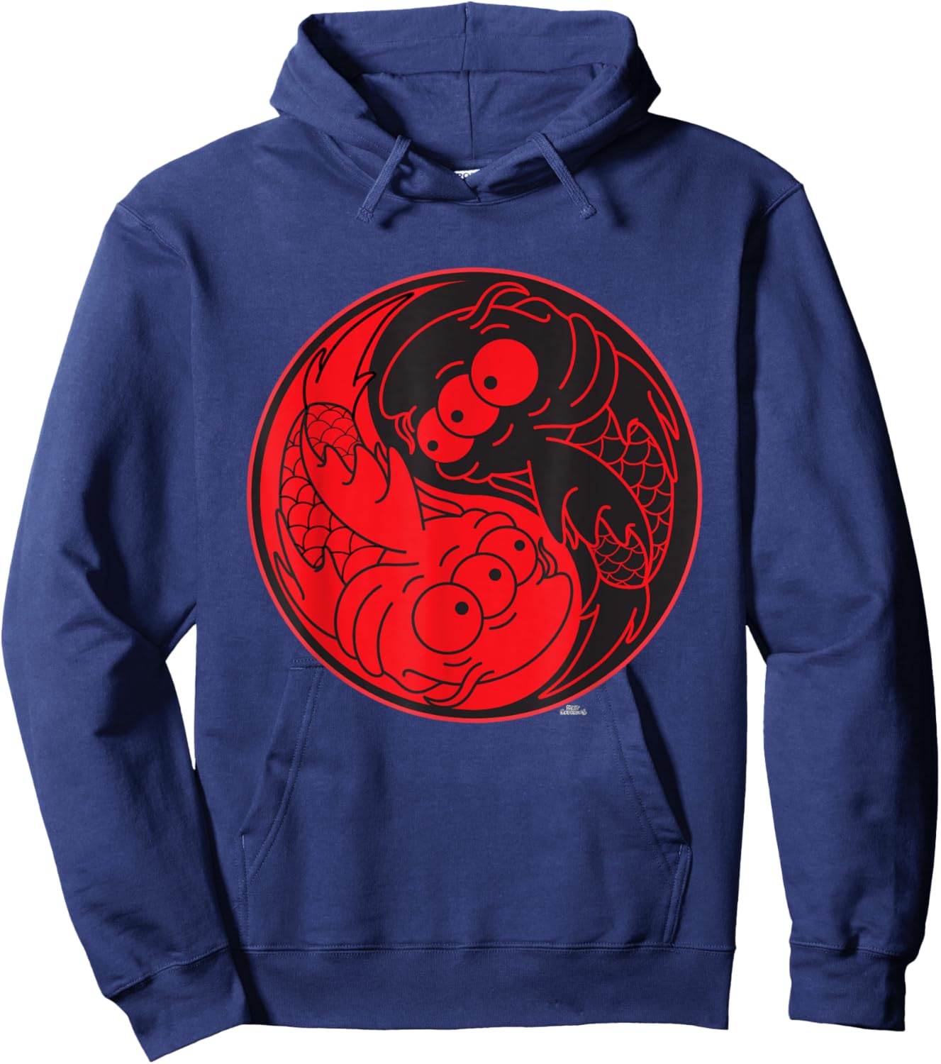 The Simpsons Blinky the Koi Fish Yin Yang 90s Hoodie - Hoodie | Navy