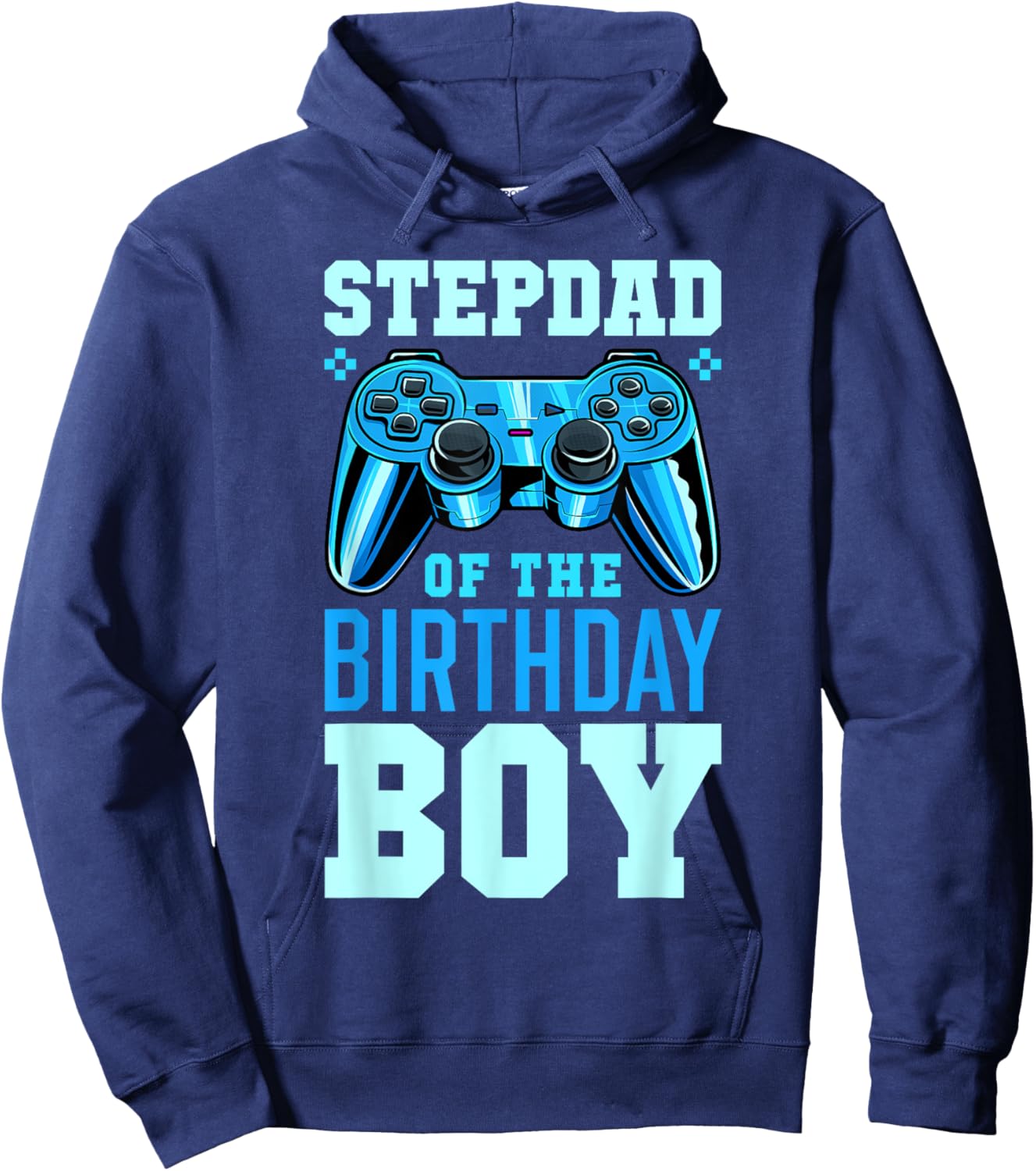Stepdad of the Birthday Boy Matching Video Gamer Birthday Hoodie - Hoodie | Navy