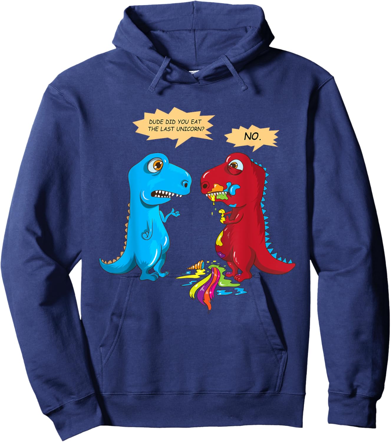 Did you eat the last unicorn? Last unicorn dinosaur Hoodie - Hoodie | Navy