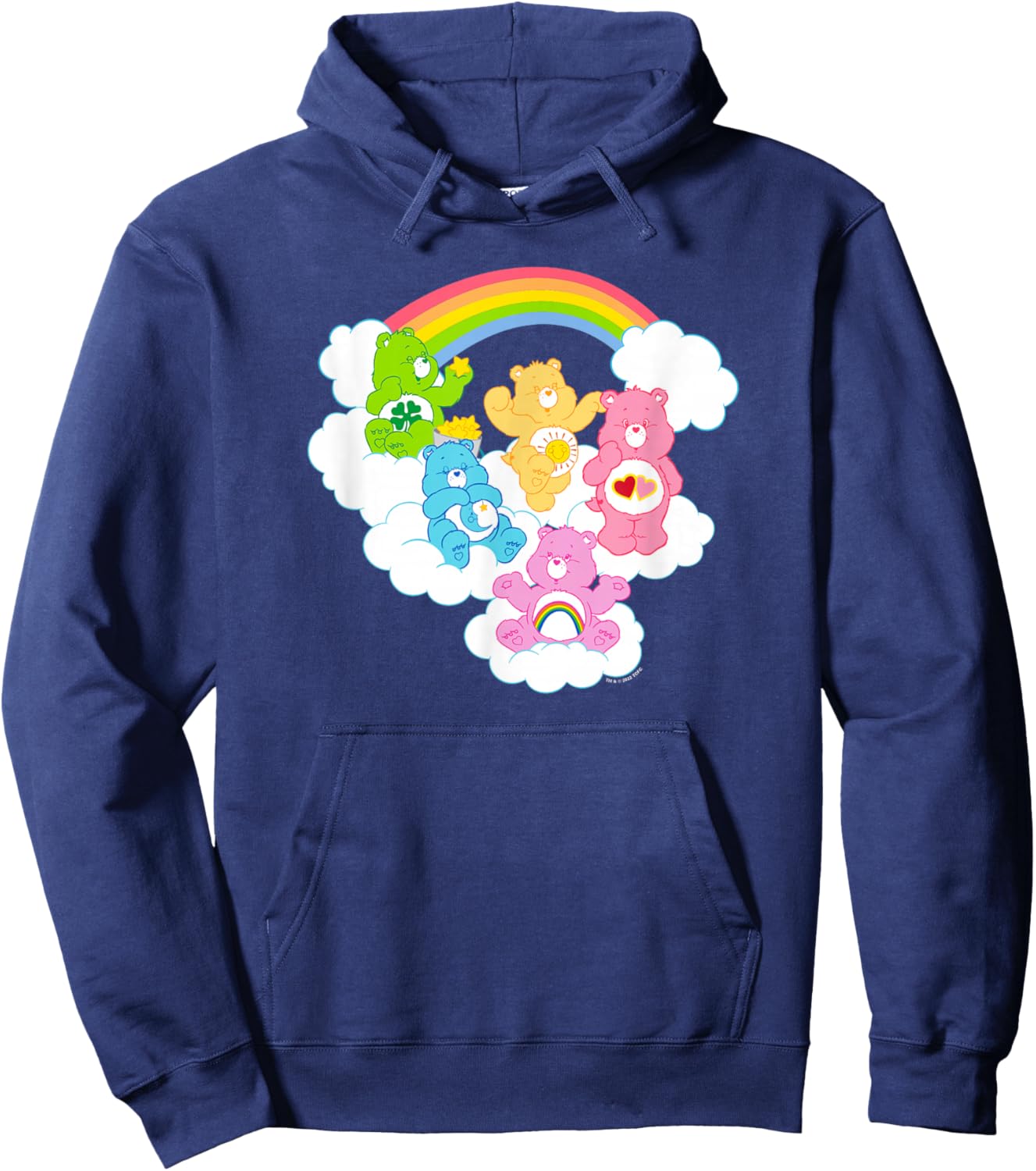 Care Bears Cheer Funshine & Bedtime Cloudy Rainbow Group Hoodie - Hoodie | Navy