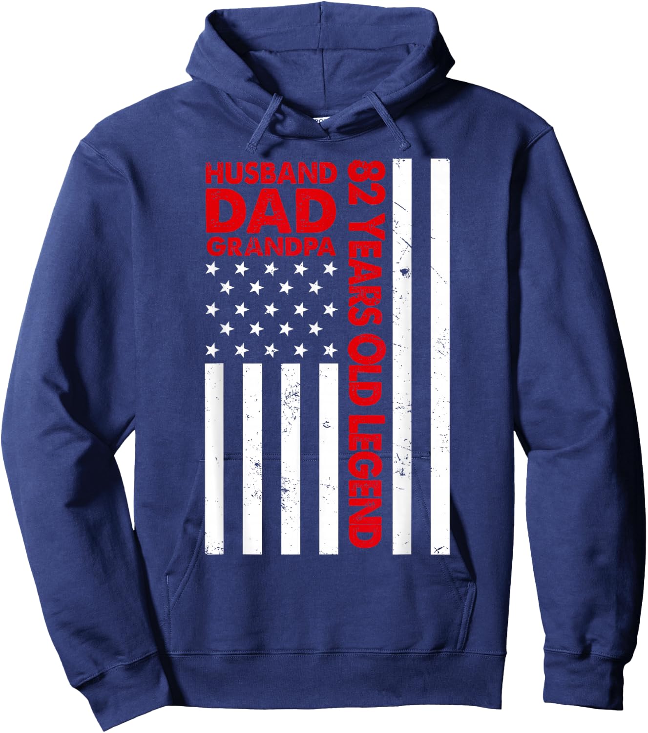 Husband Dad Grandpa 82 Years Old Legend Birthday Fathers Day Hoodie - Hoodie | Navy