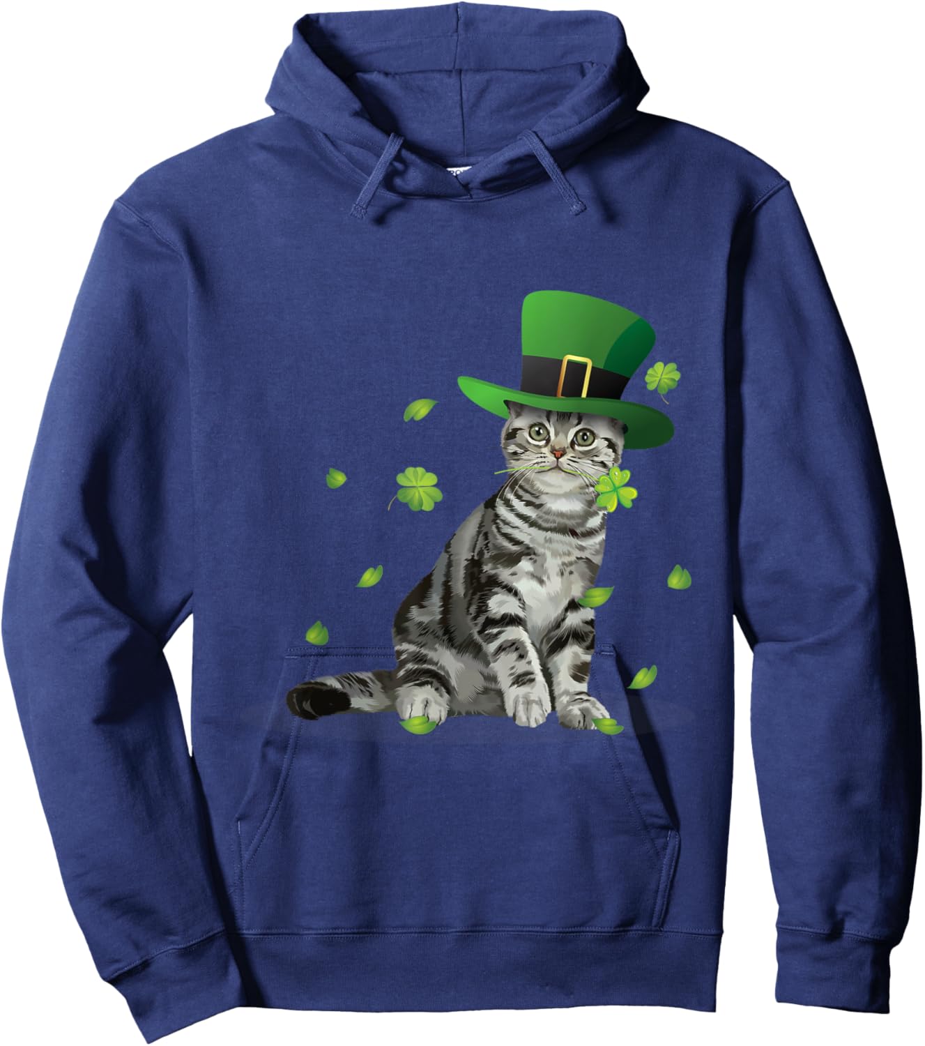 Saint Patrick's Day Cat St. Patrick's Day Cat Women Hoodie - Hoodie | Navy
